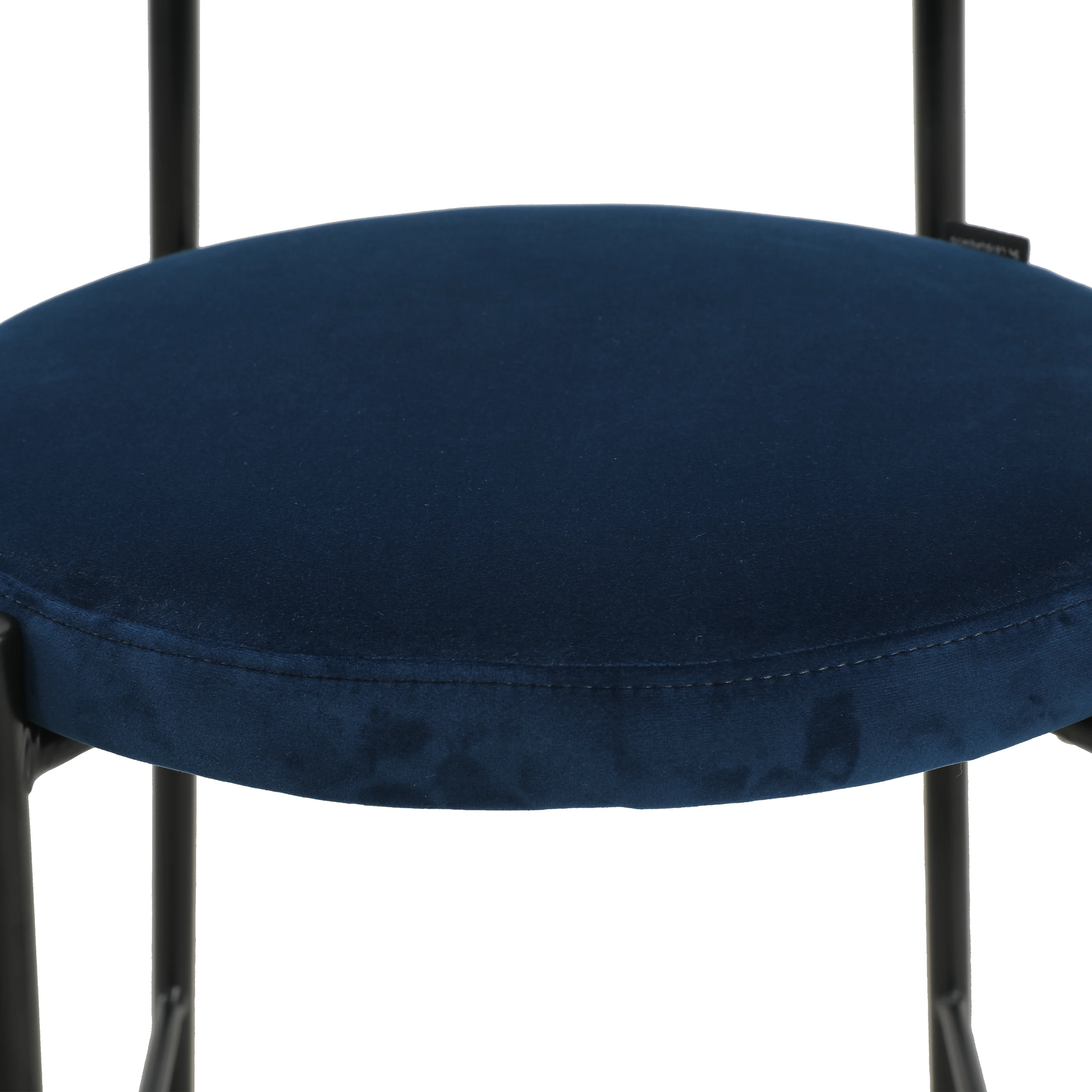 Euston Modern Wicker Bar Stool With Black Steel Frame in Navy Blue