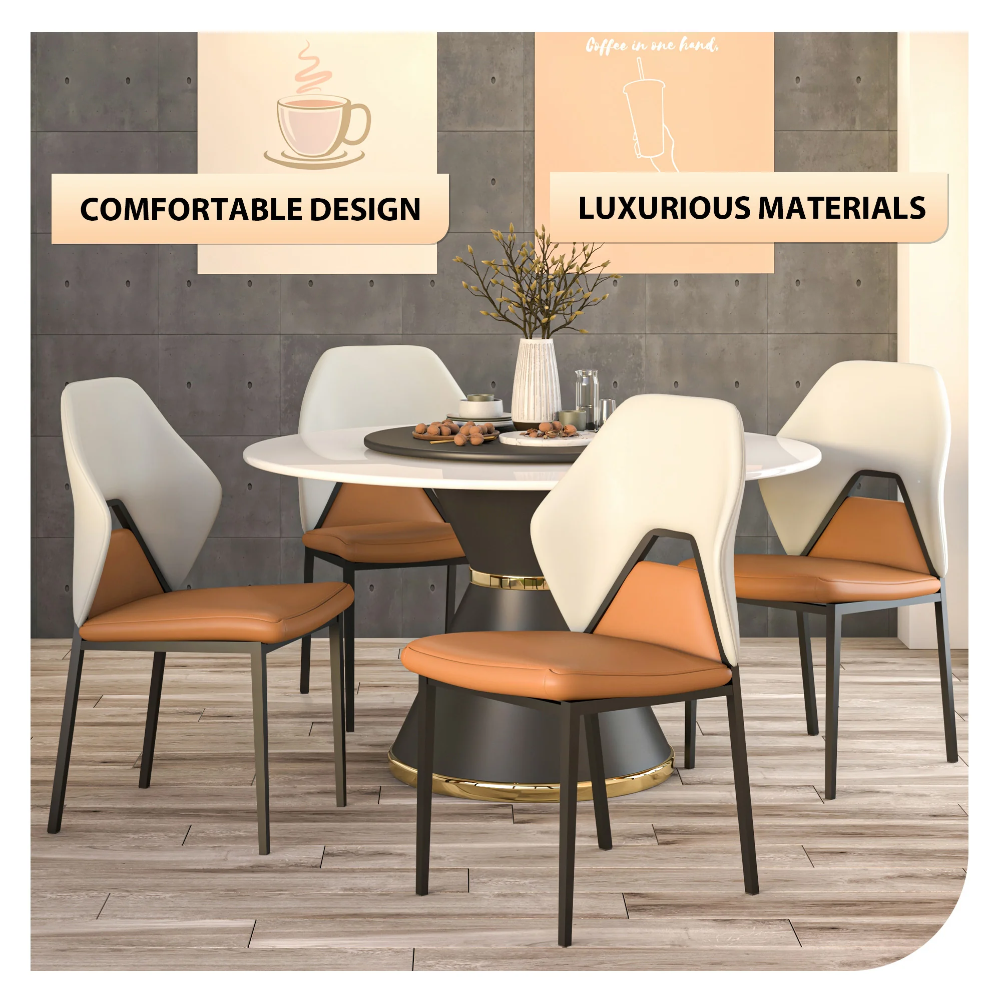 Eclat collection Modern Dining Chair in Brown