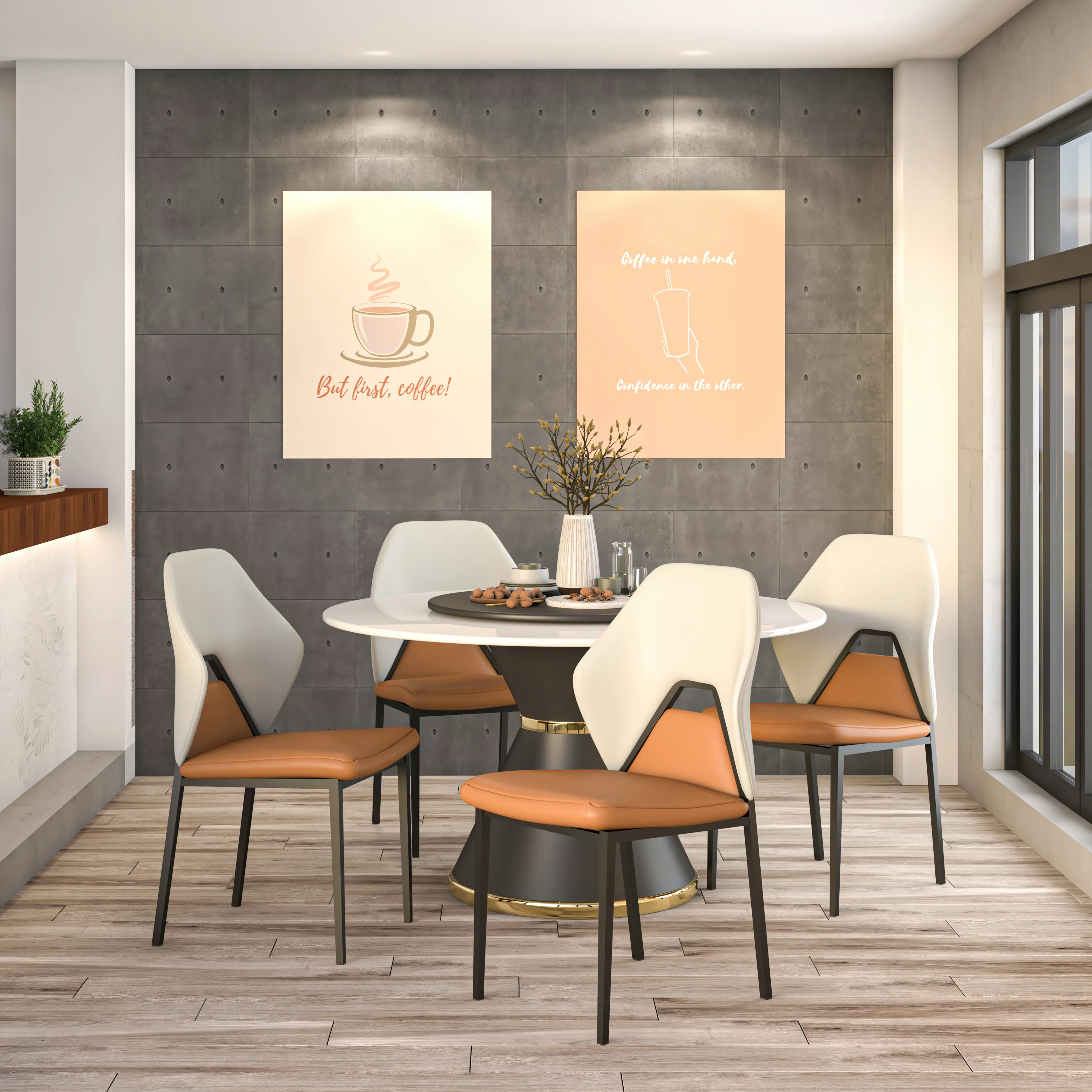 Eclat collection Modern Dining Chair in Brown