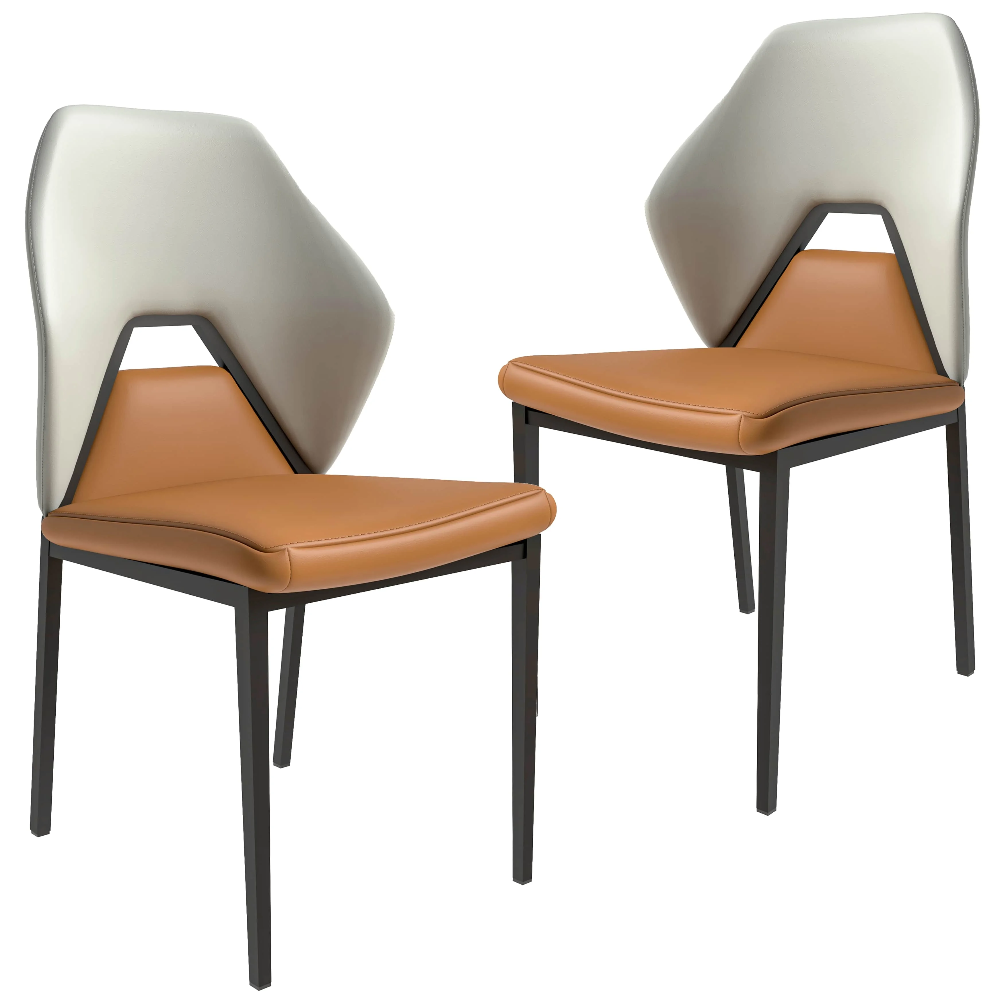 Eclat collection Modern Dining Chair in Brown Set of 4