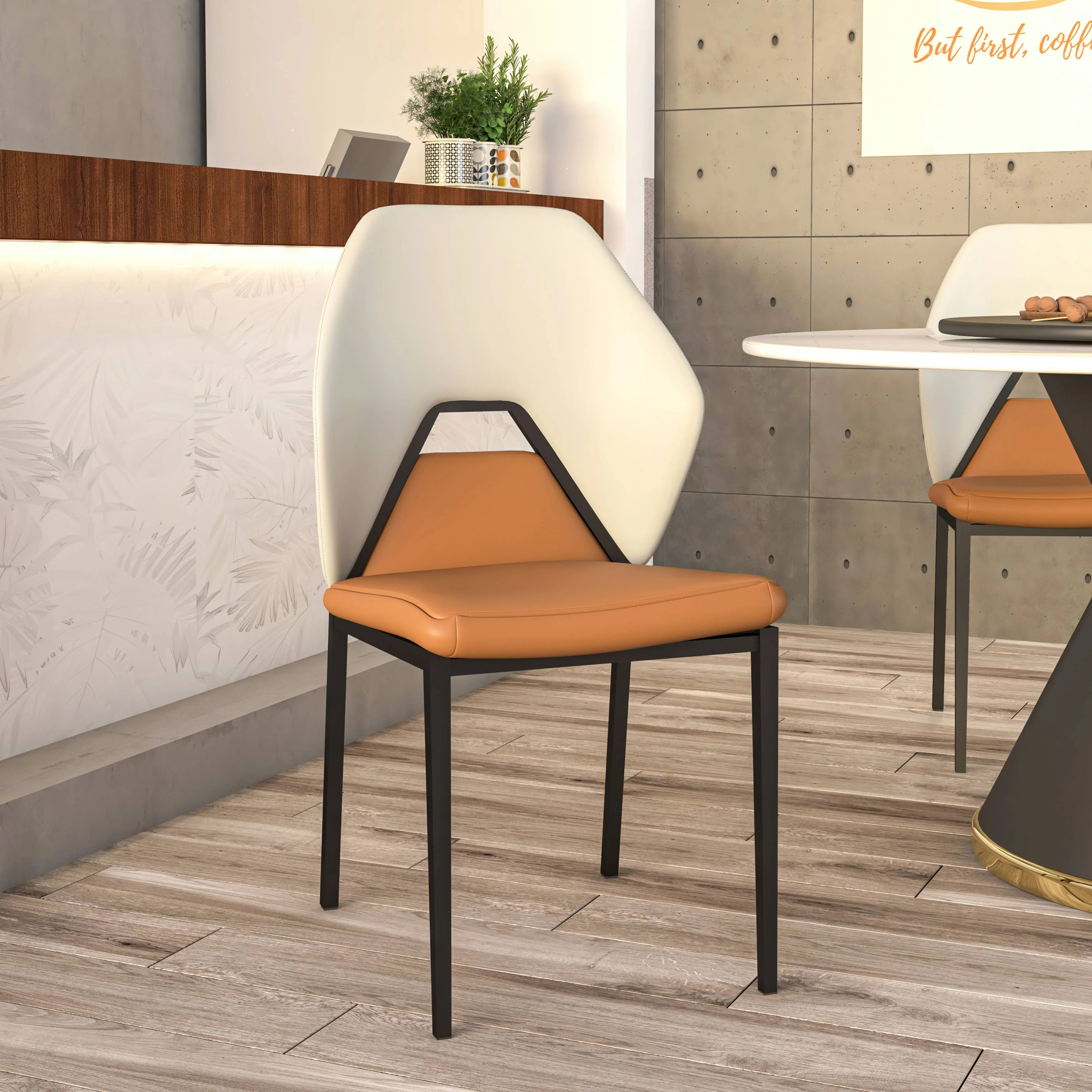 Eclat collection Modern Dining Chair in Brown Set of 4