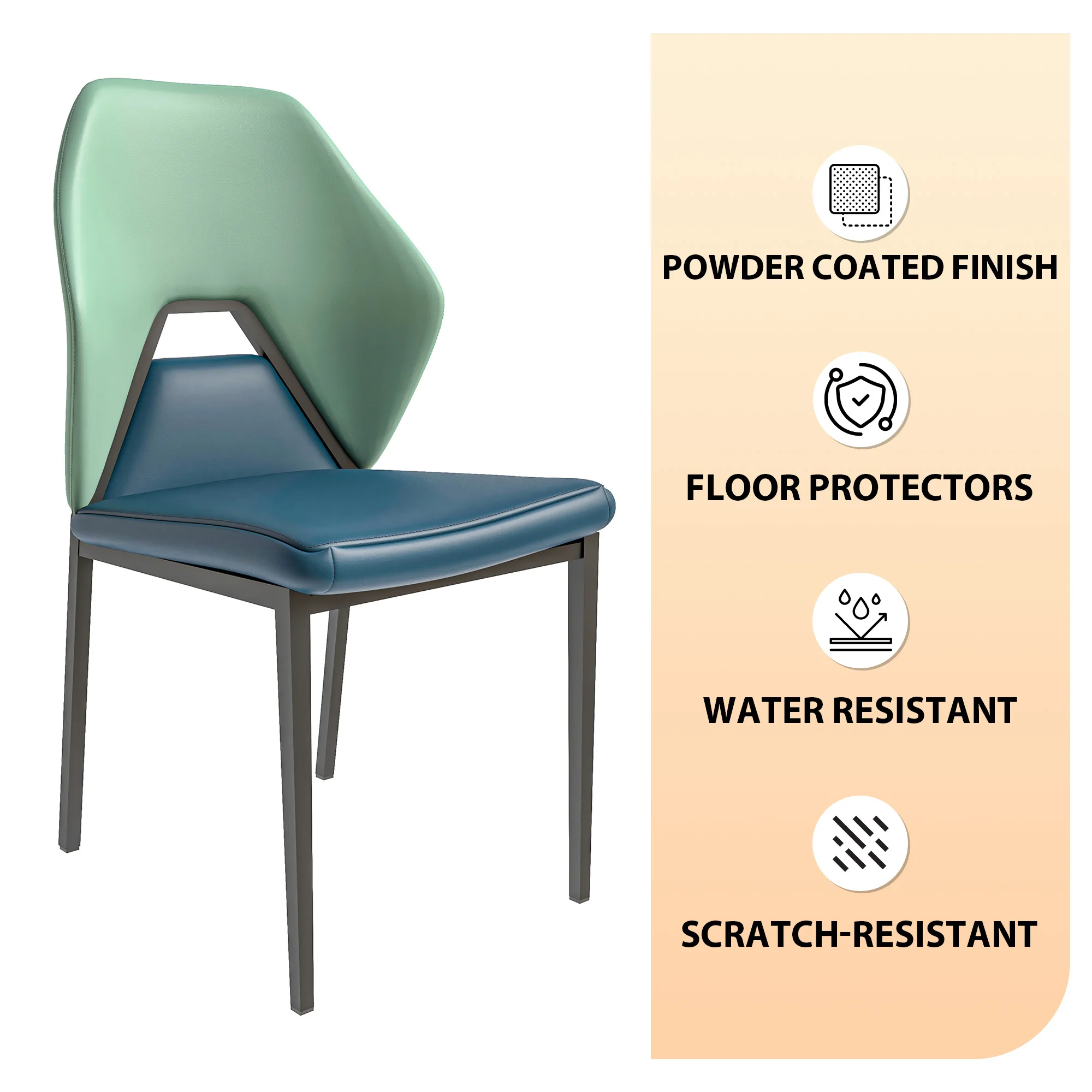 Eclat collection Modern Dining Chair in Green/Blue