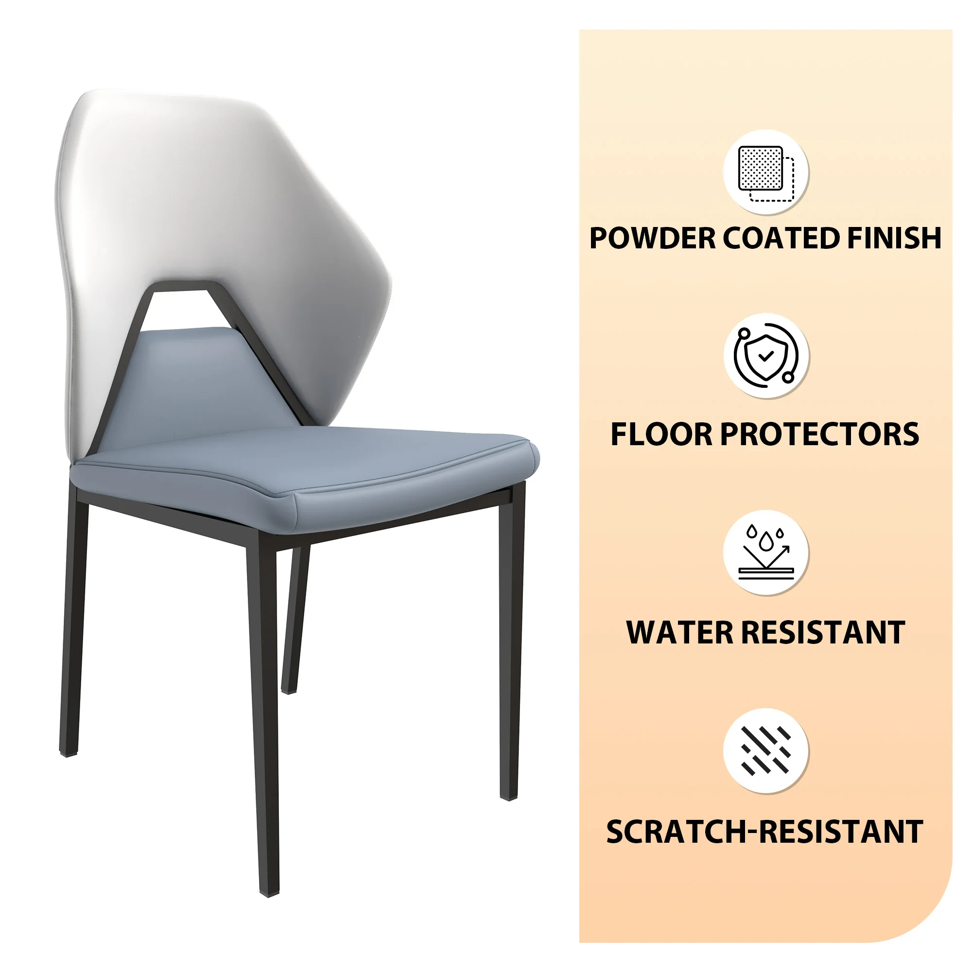 Eclat Collection Modern Dining Chair in Grey