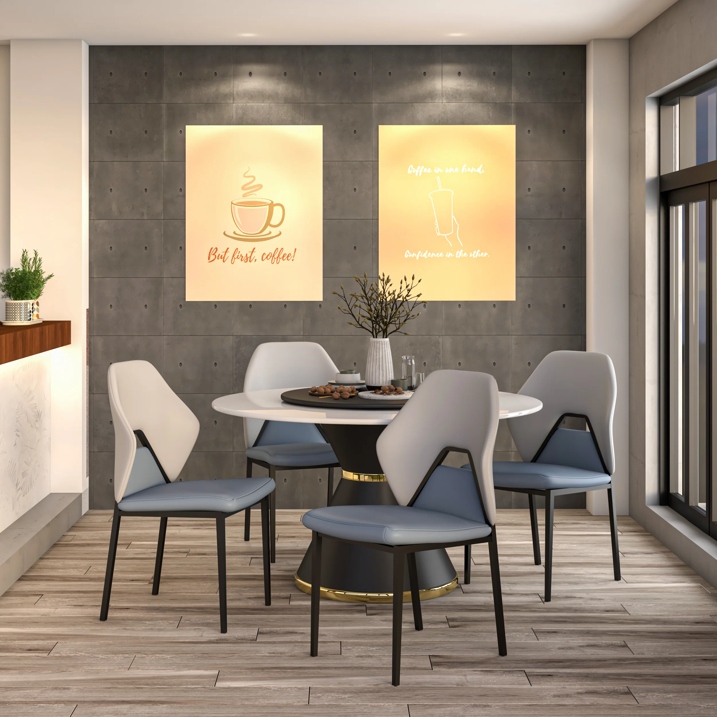 Eclat Collection Modern Dining Chair in Grey