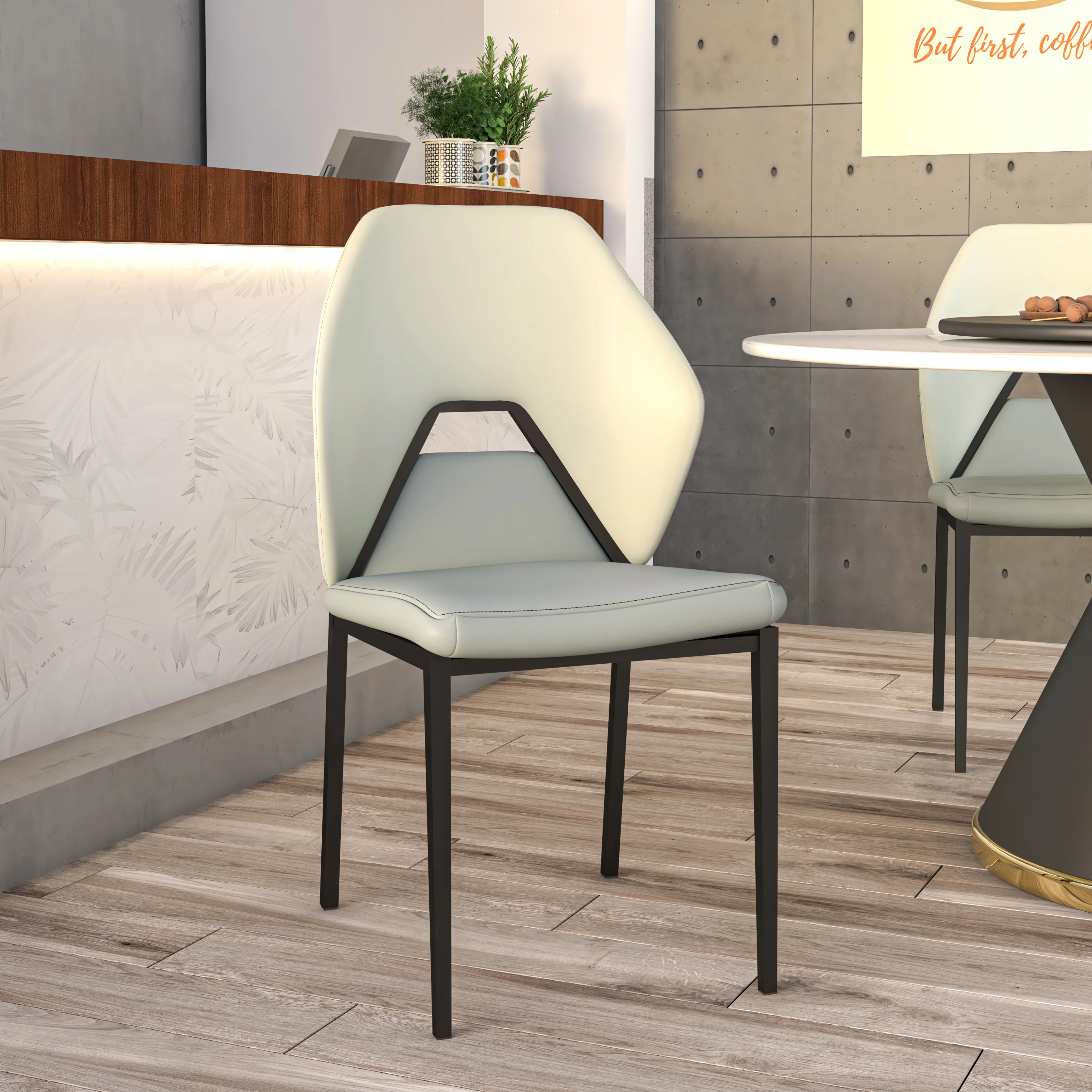 Eclat Collection Modern Dining Chair in White