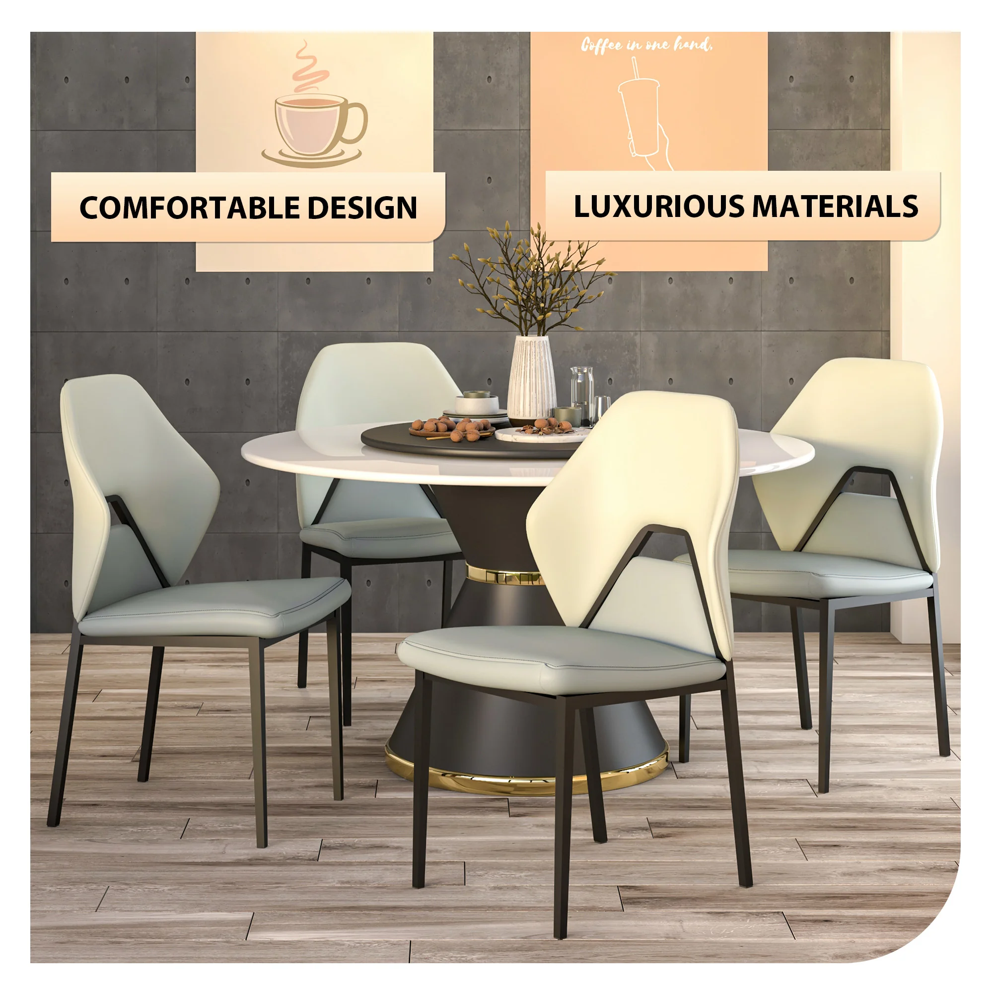 Eclat Collection Modern Dining Chair in White