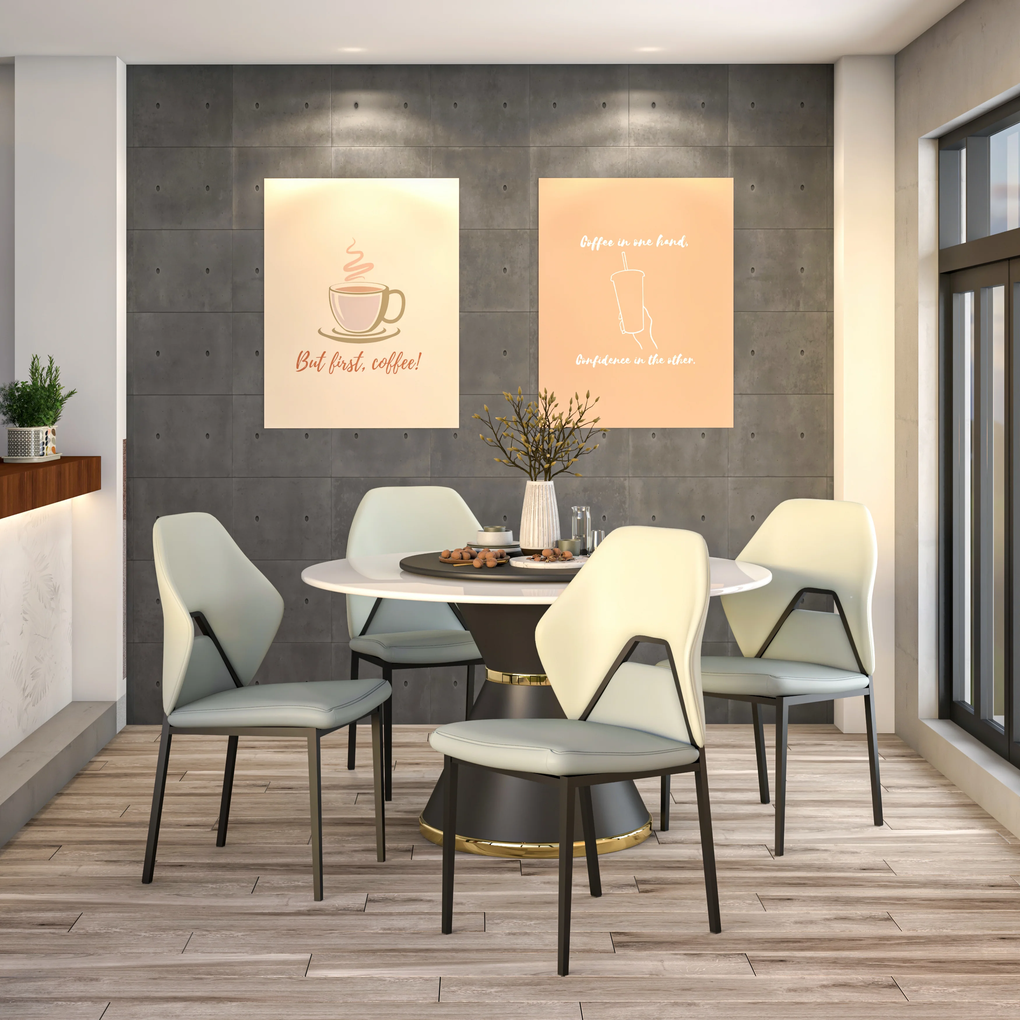 Eclat collection Modern Dining Chair in Brown