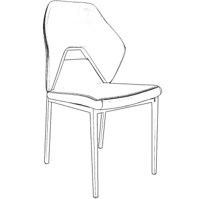 Eclat collection Modern Dining Chair in Brown