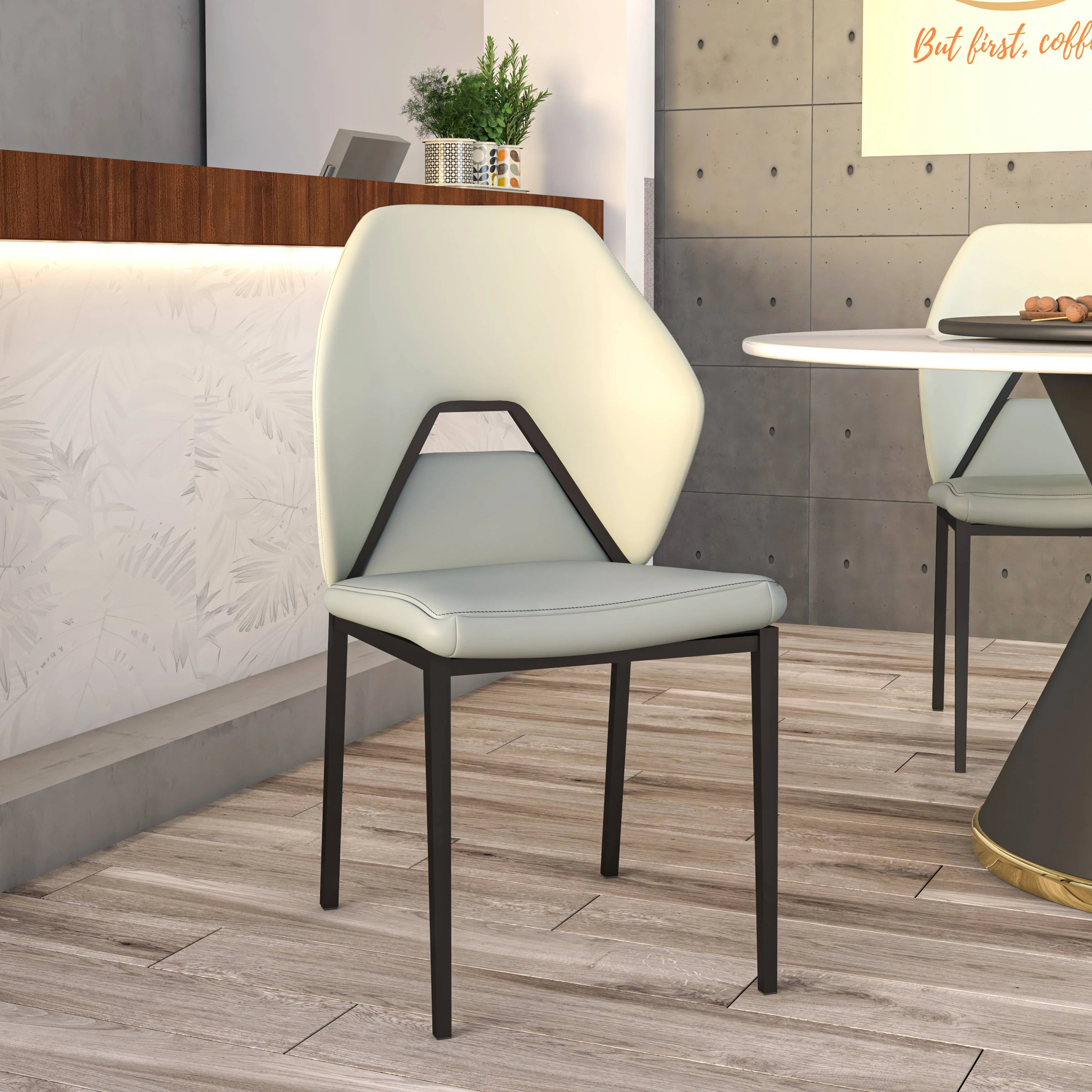 Eclat collection Modern Dining Chair in White Set of 4