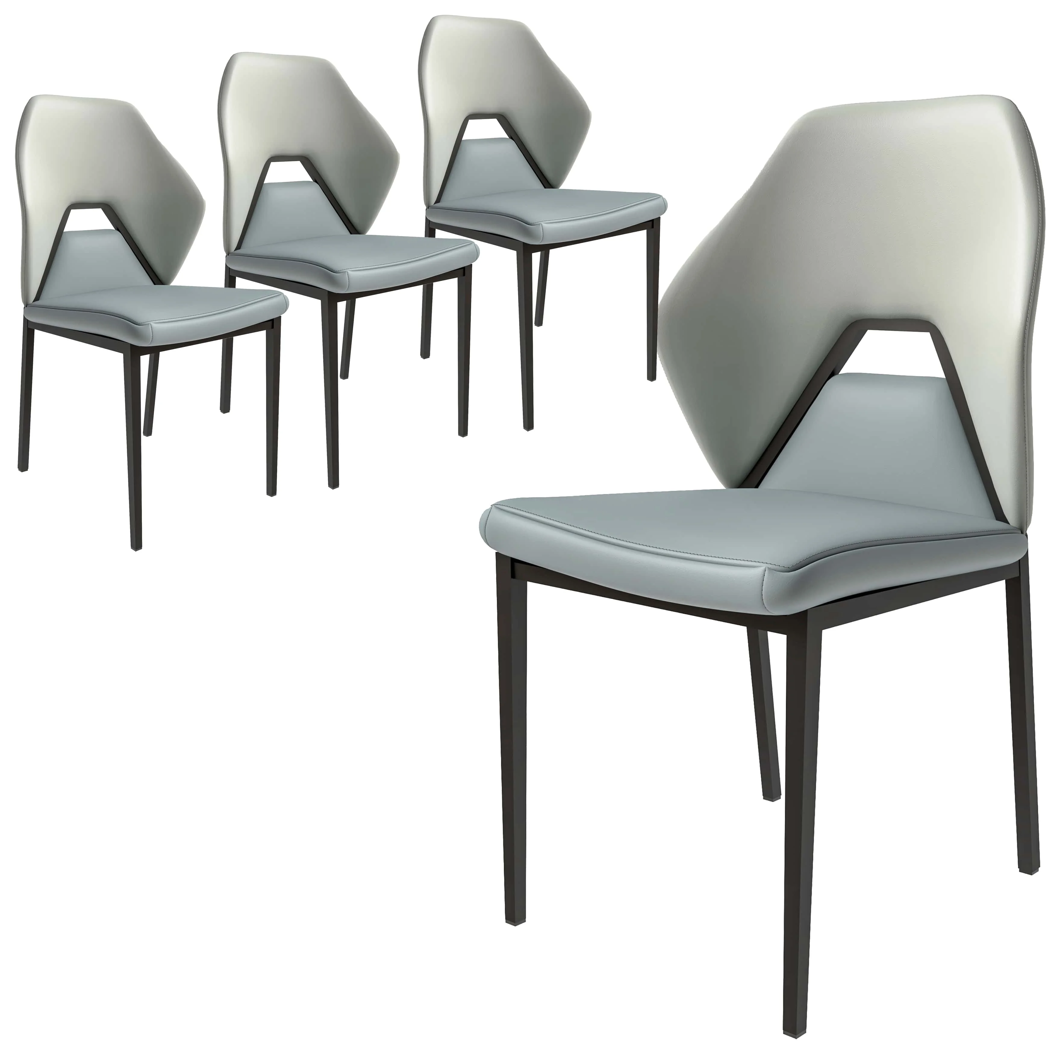 Eclat collection Modern Dining Chair in White Set of 4