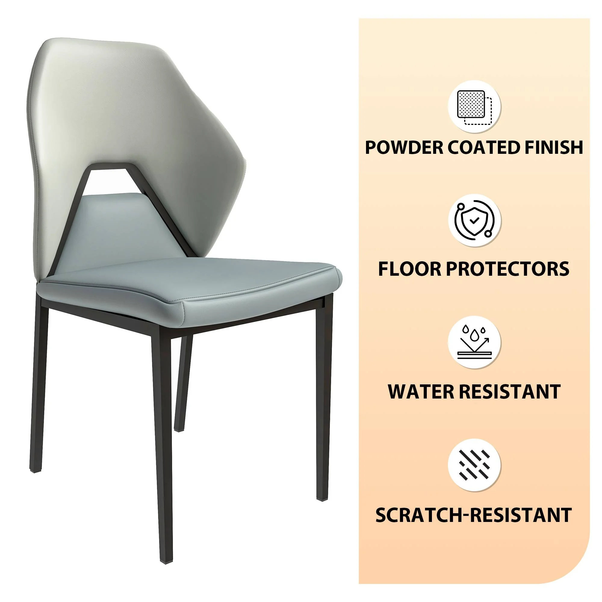 Eclat collection Modern Dining Chair in White Set of 4