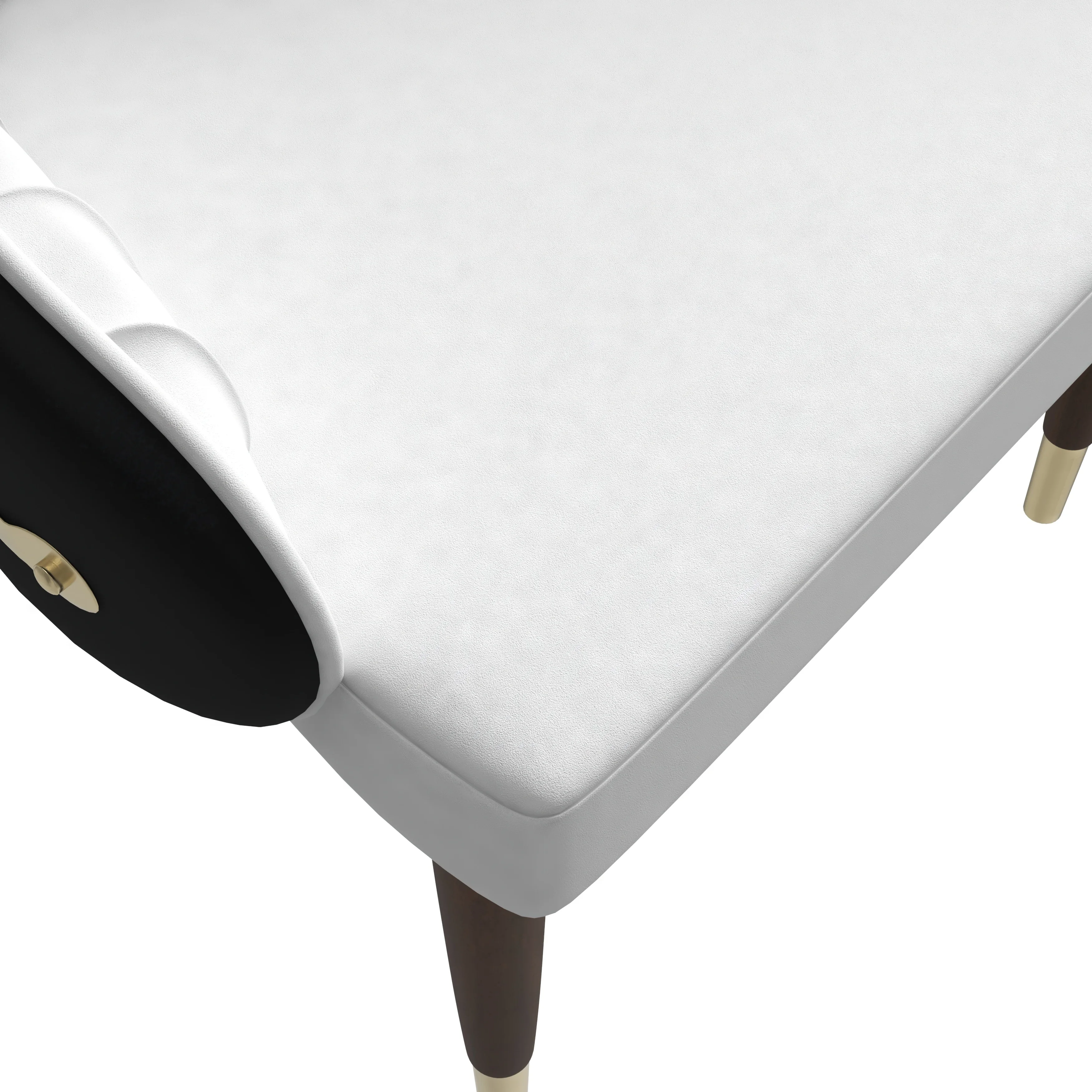 Elara Collection Wooden Dining Chair in Black/White Set of 4