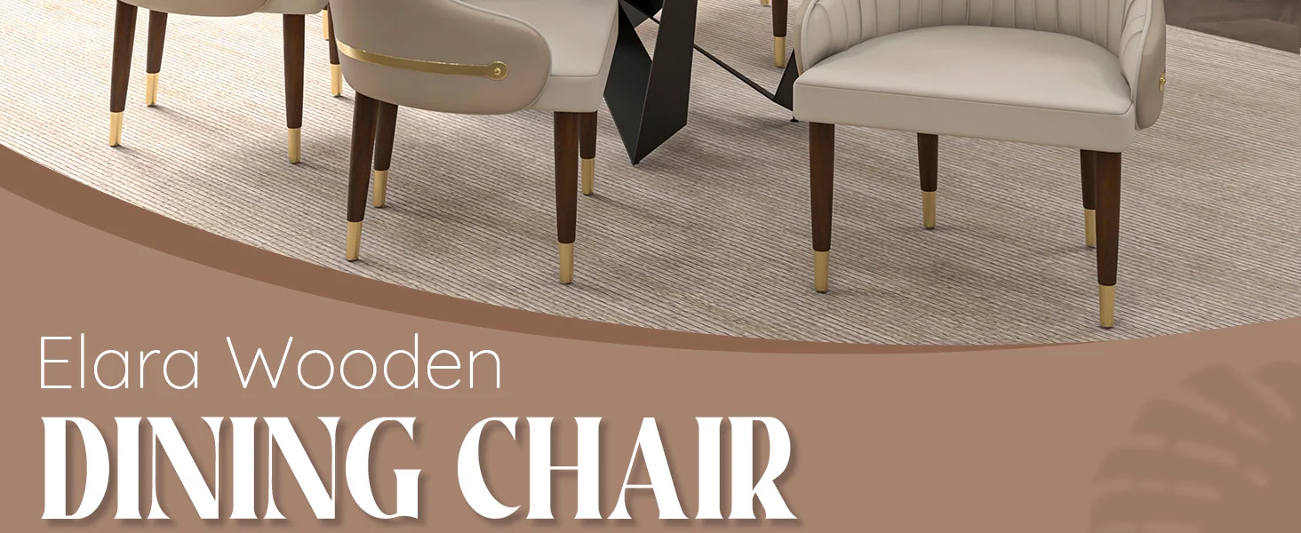 Elara Collection Wooden Dining Chair in Cream