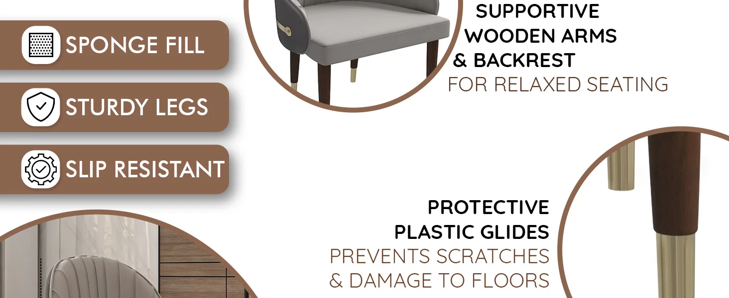 Elara Collection Wooden Dining Chair in Two-Tone Grey