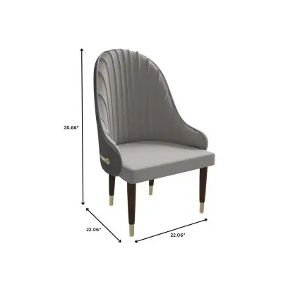 Elara Collection Wooden Dining Chair in Two-Tone Grey Set of 4