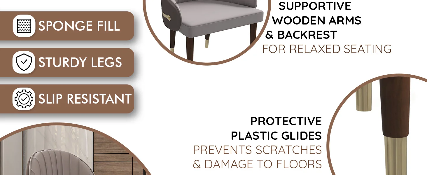 Elara Collection Wooden Dining Chair in Two-Tone Toupe