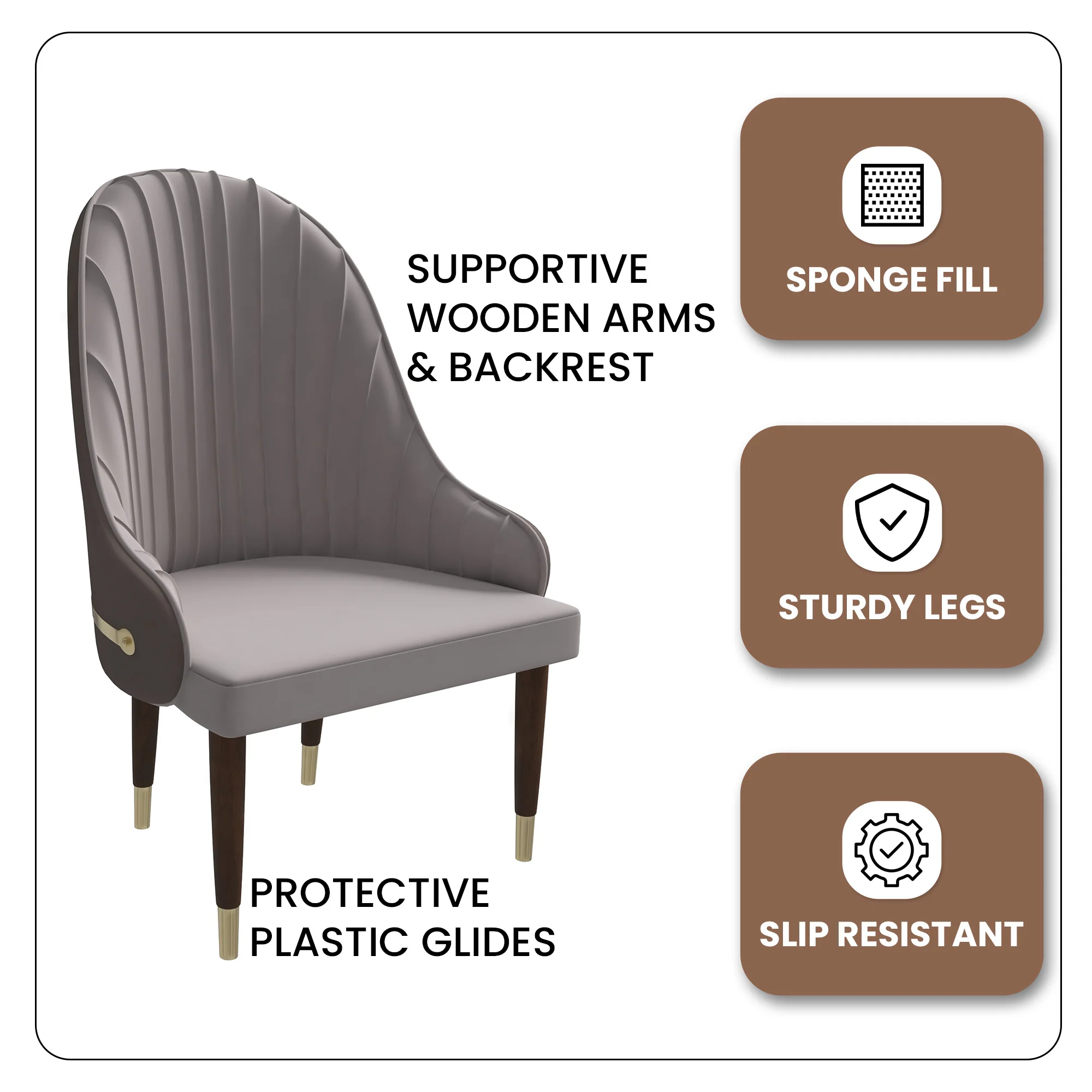 Elara Collection Wooden Dining Chair in Two-Tone Toupe Set of 2