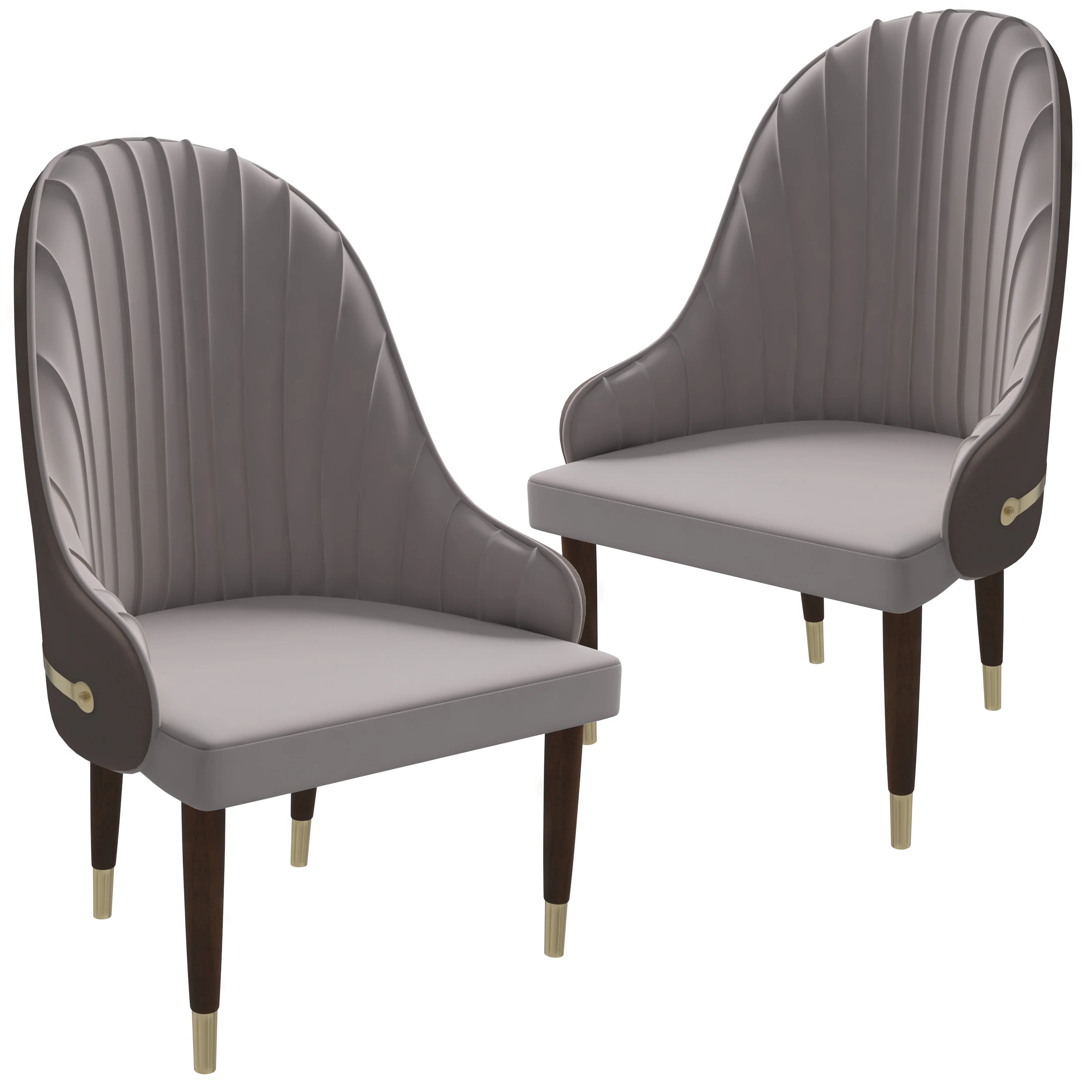 Elara Collection Wooden Dining Chair in Two-Tone Toupe Set of 2