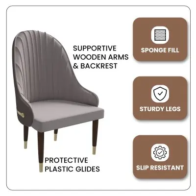 Elara Collection Wooden Dining Chair in Two-Tone Toupe Set of 4