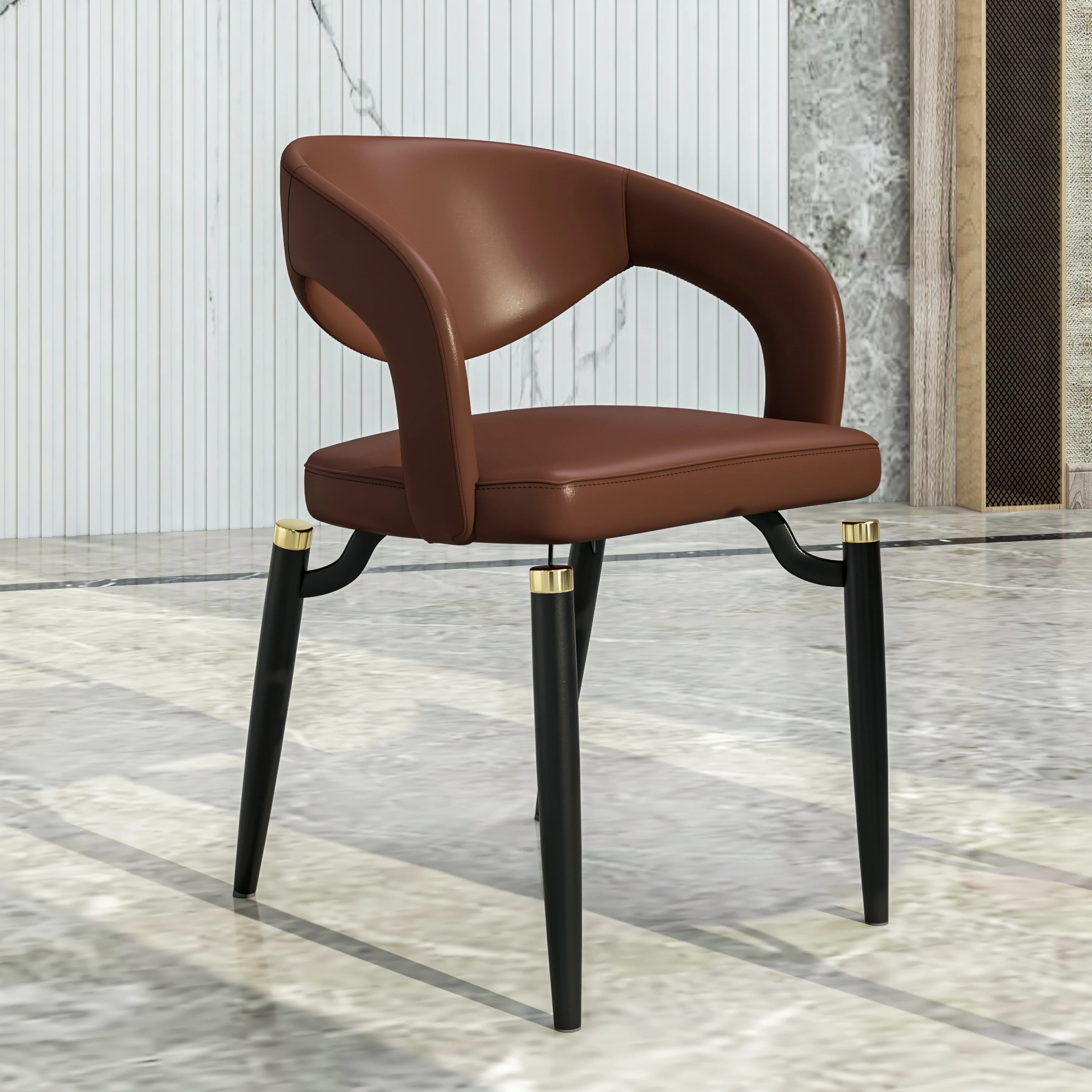 Entice Collection Modern Dining Chair Set of 2 in Brown