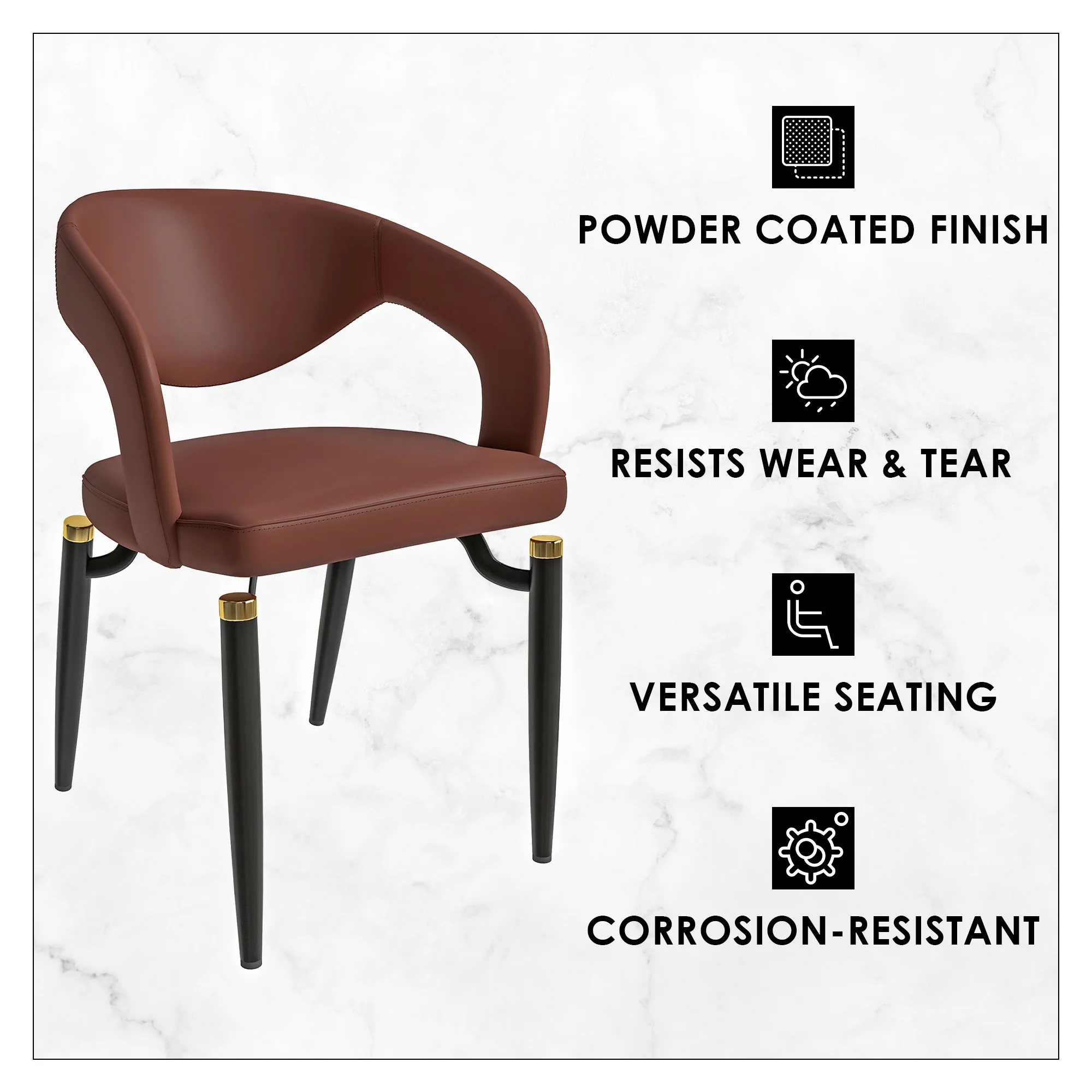 Entice Collection Modern Dining Chair in Brown