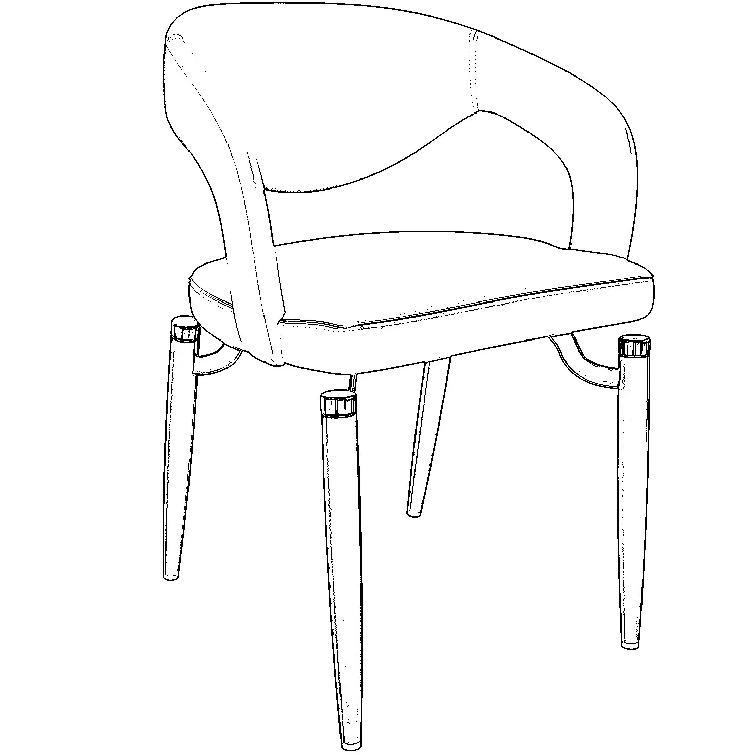 Entice Collection Modern Dining Chair Set of 2 in Charcoal Black