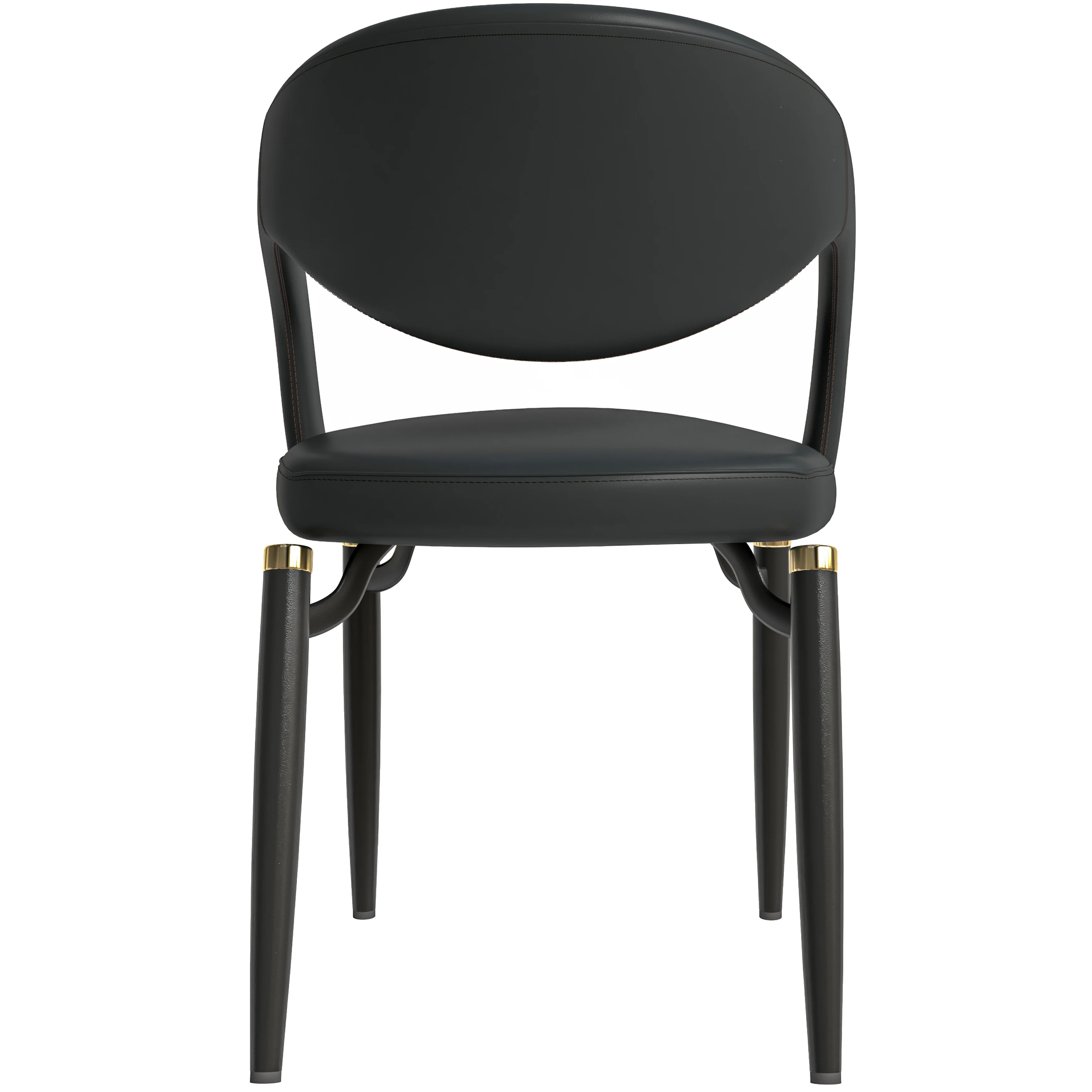 Entice Collection Modern Dining Chair Set of 4 in Charcoal Black