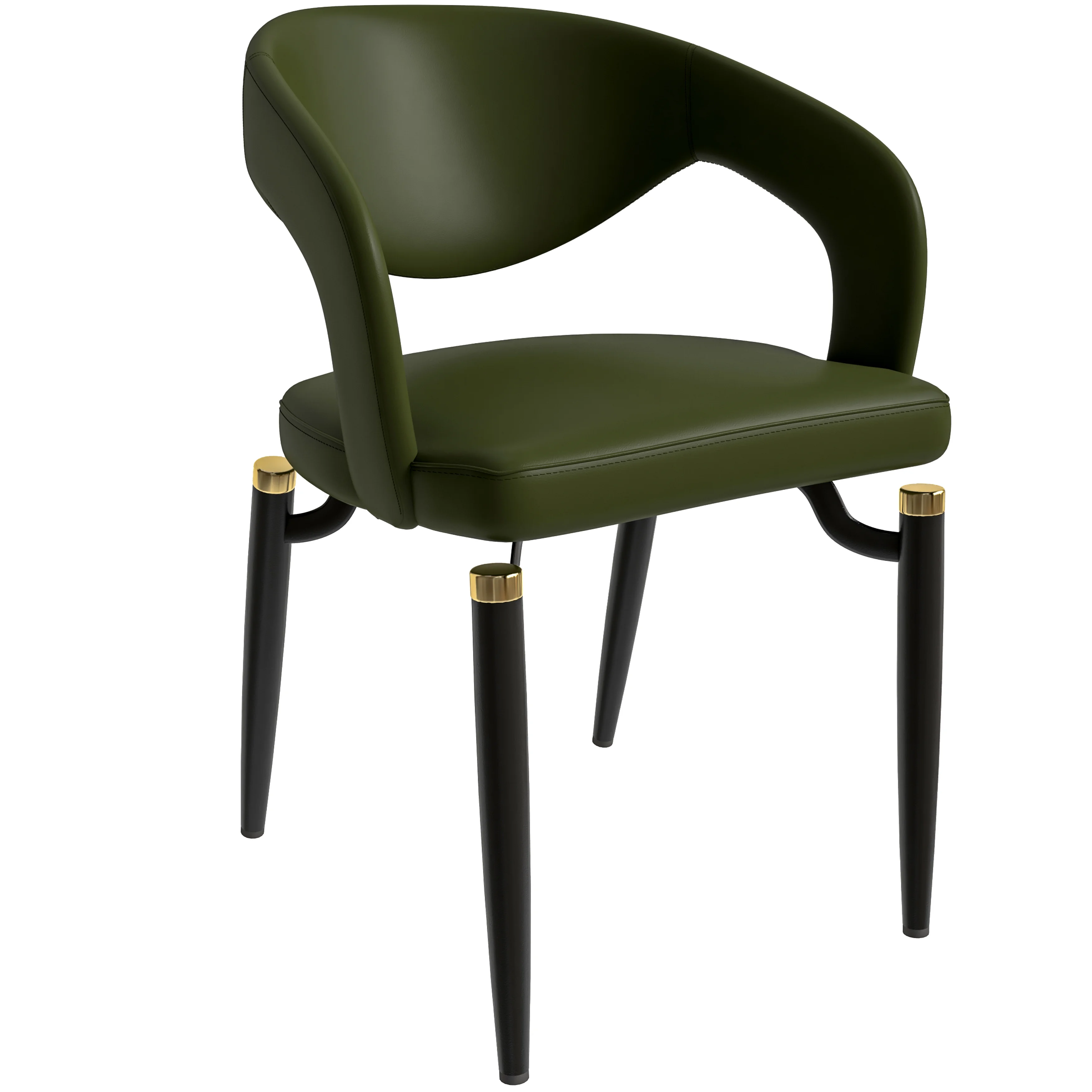 Entice Collection Modern Dining Chair Set of 2 in Green
