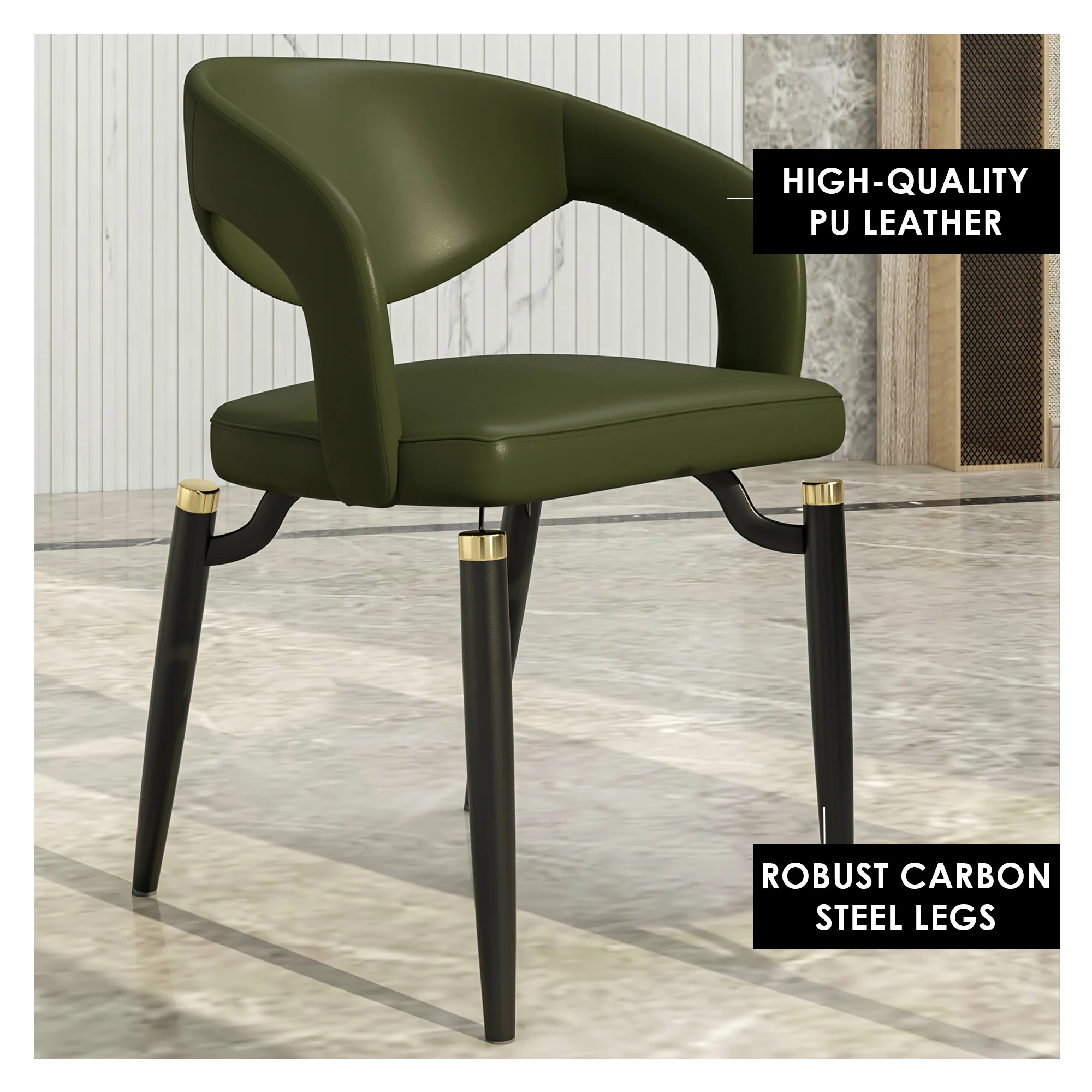 Entice Collection Modern Dining Chair in Green