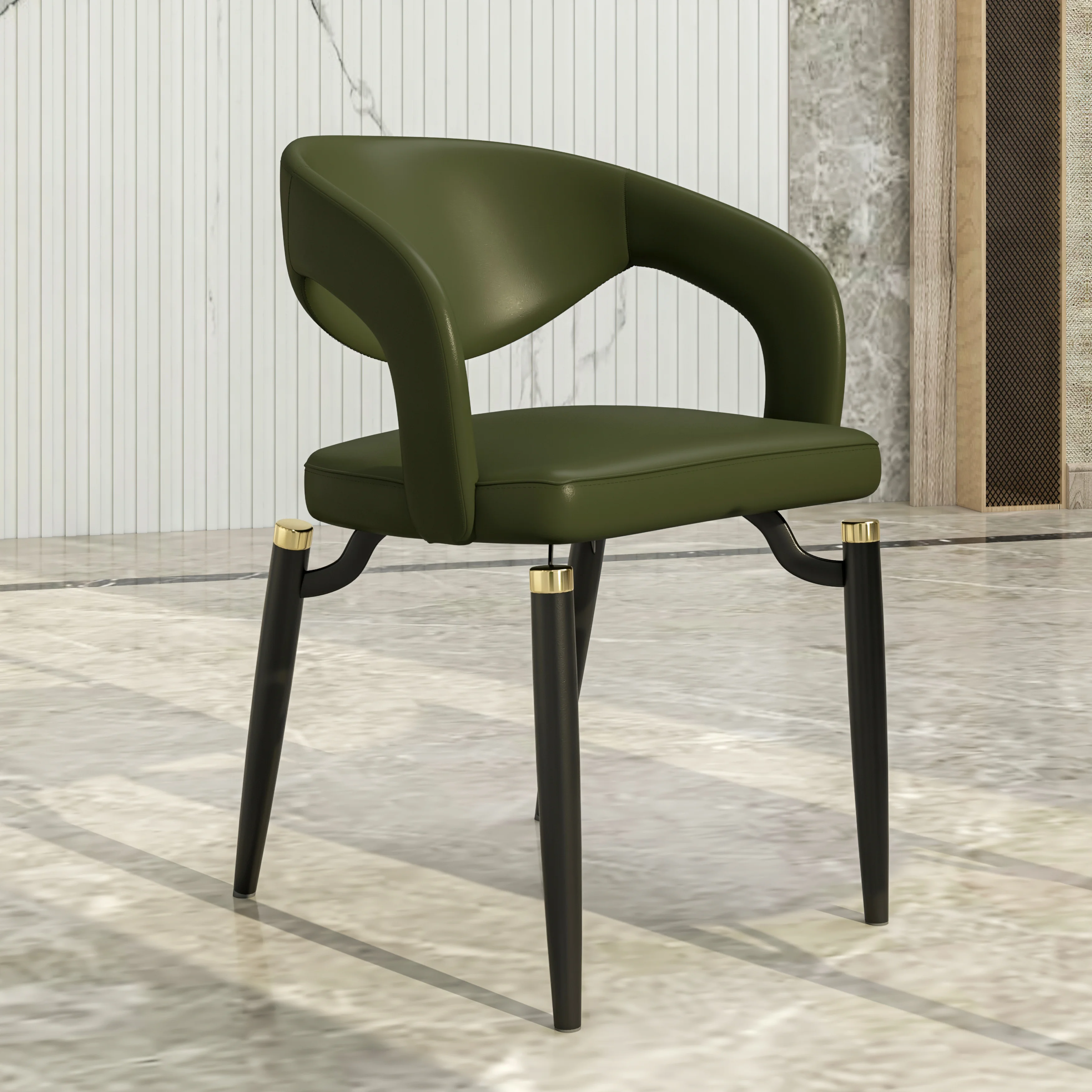 Entice Collection Modern Dining Chair in Green