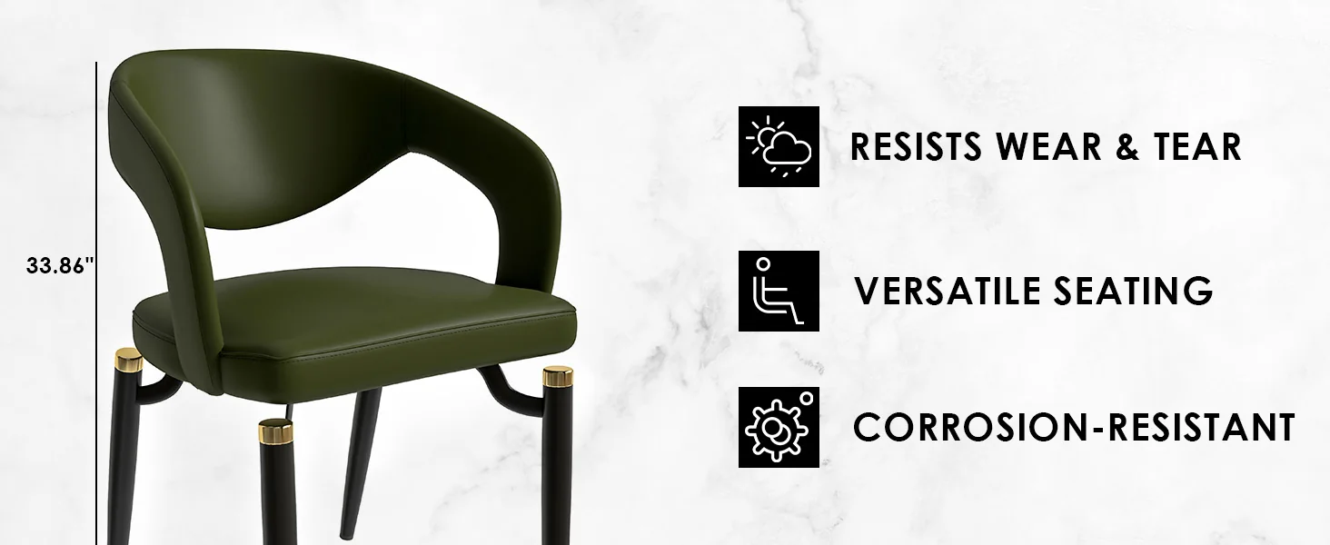 Entice Collection Modern Dining Chair in Green