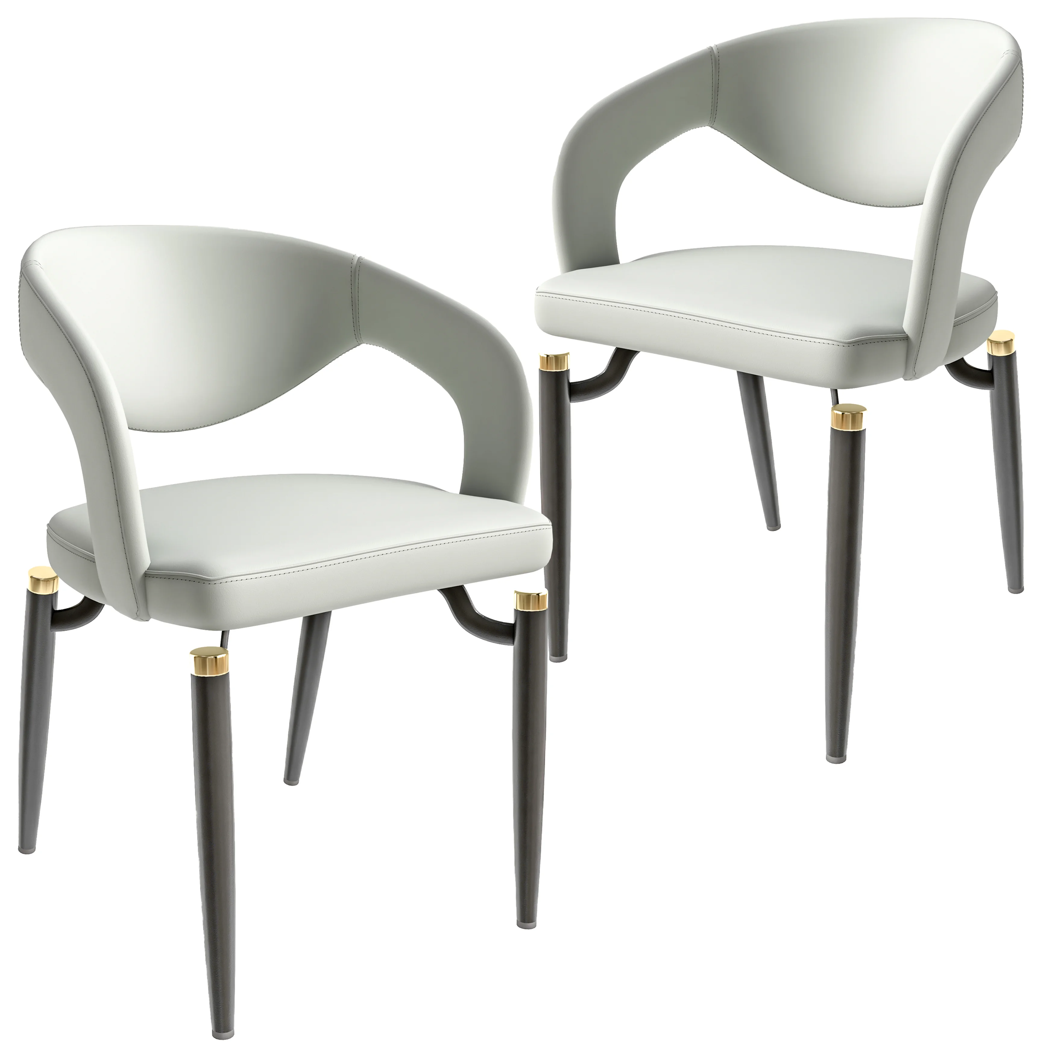 Entice Collection Modern Dining Chair Set of 2 in Grey