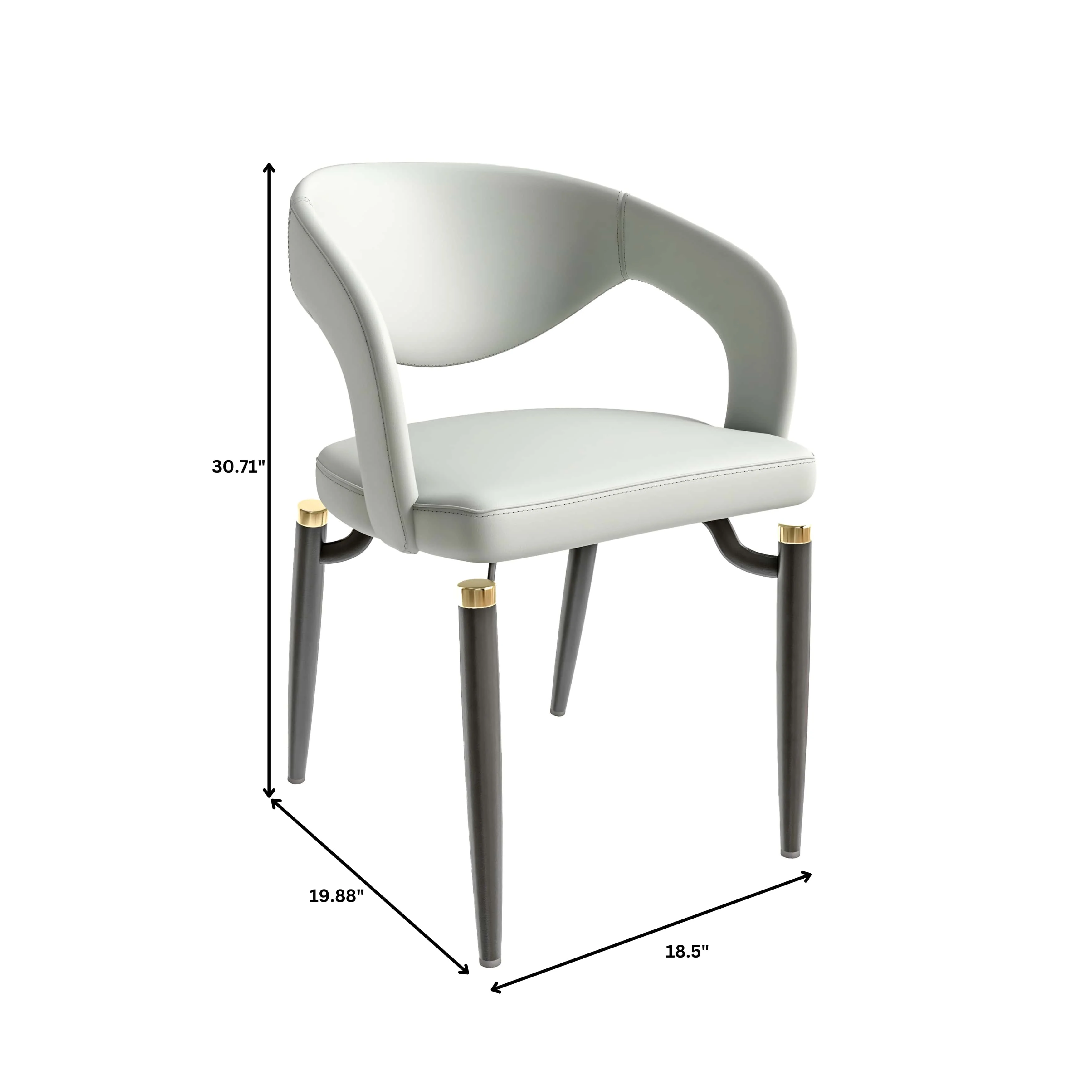 Entice Collection Modern Dining Chair Set of 2 in Grey