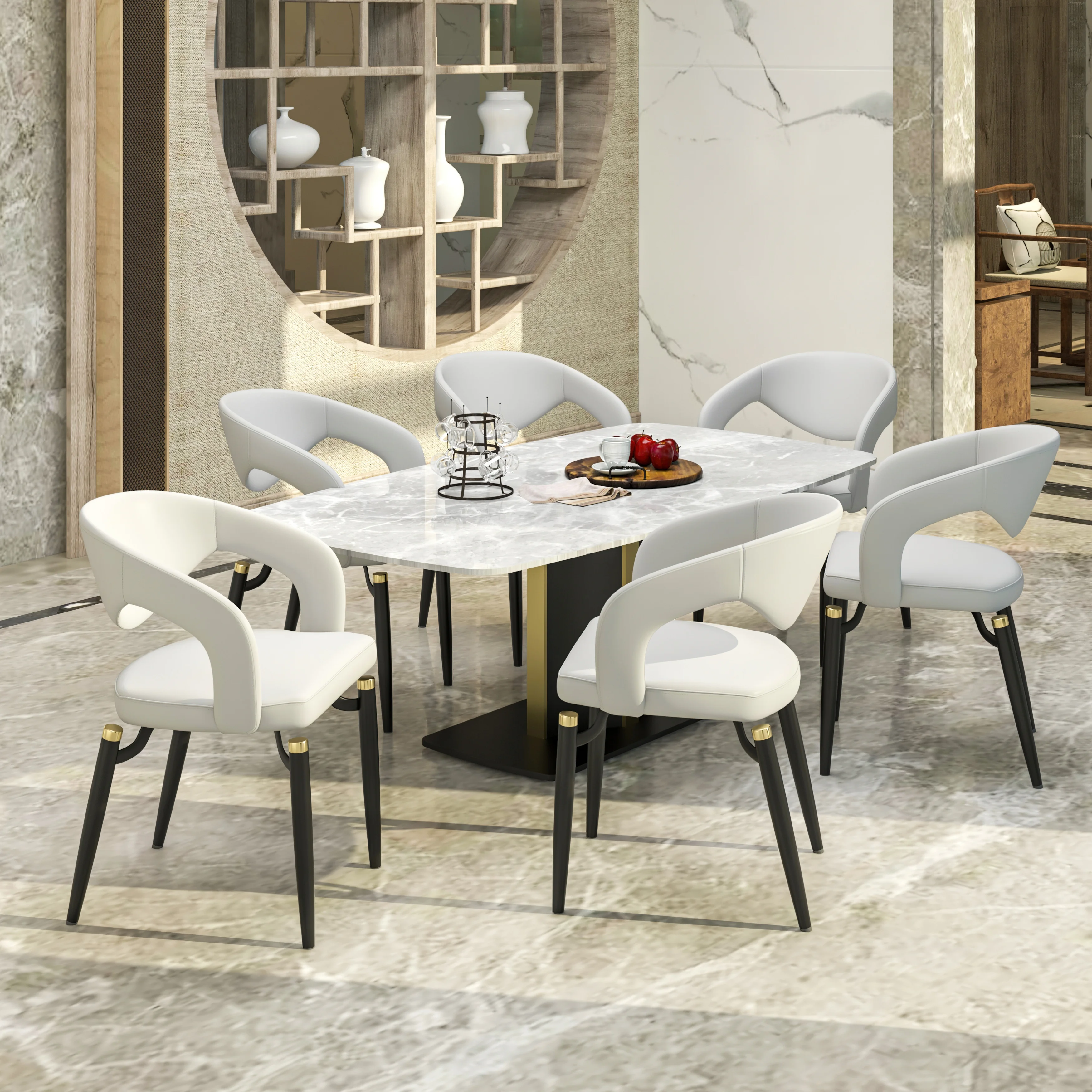 Entice Collection Modern Dining Chair Set of 4 in Grey