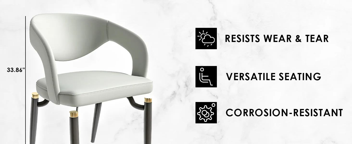 Entice Collection Modern Dining Chair Set of 4 in Grey