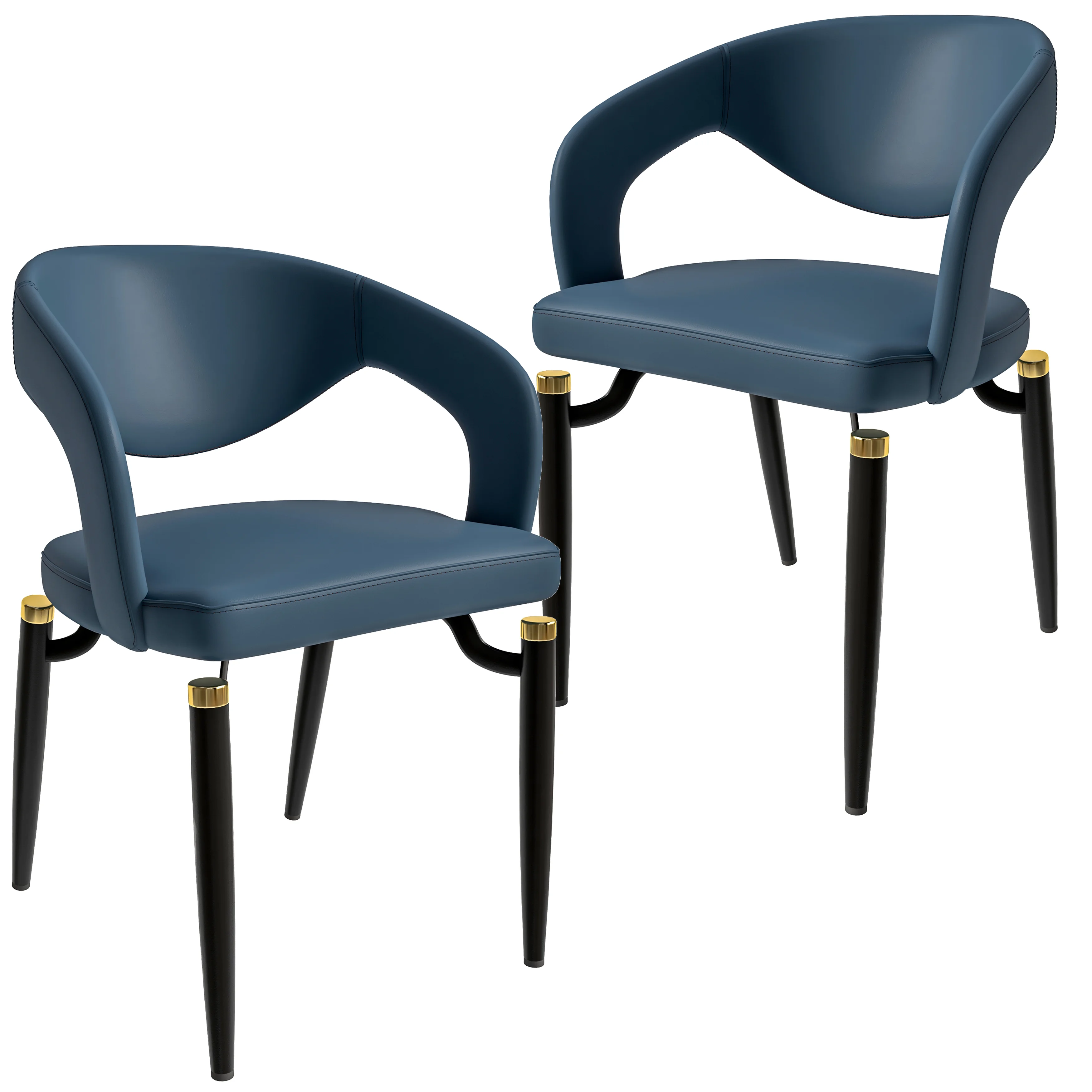 Entice Collection Modern Dining Chair Set of 2 in Blue