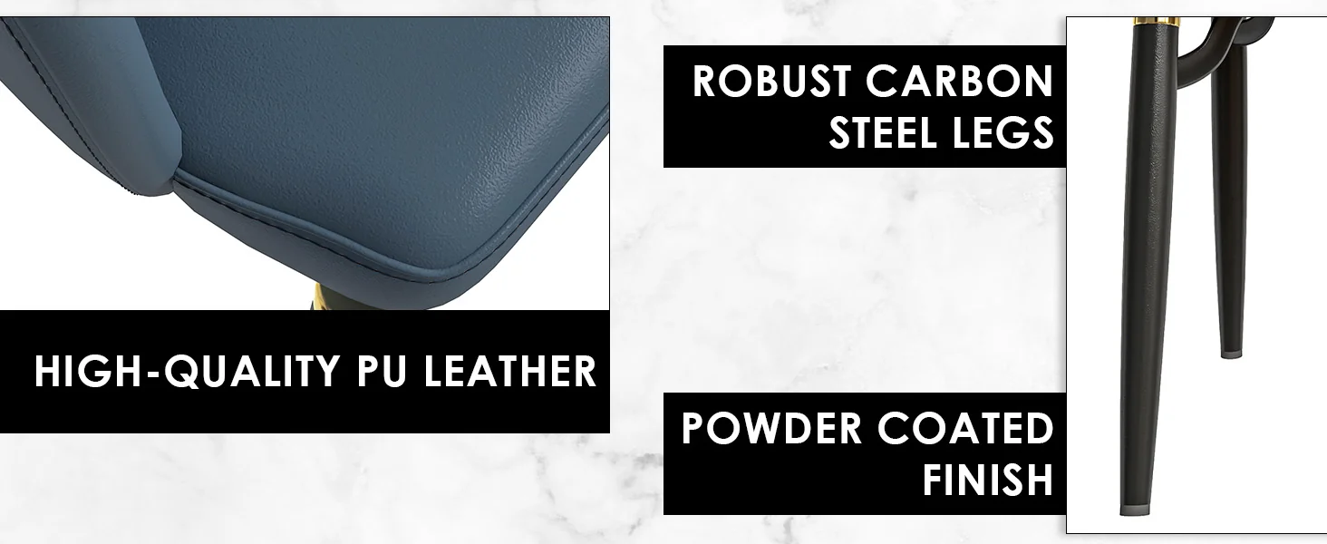 Entice Collection Modern Dining Chair Set of 4 in Blue