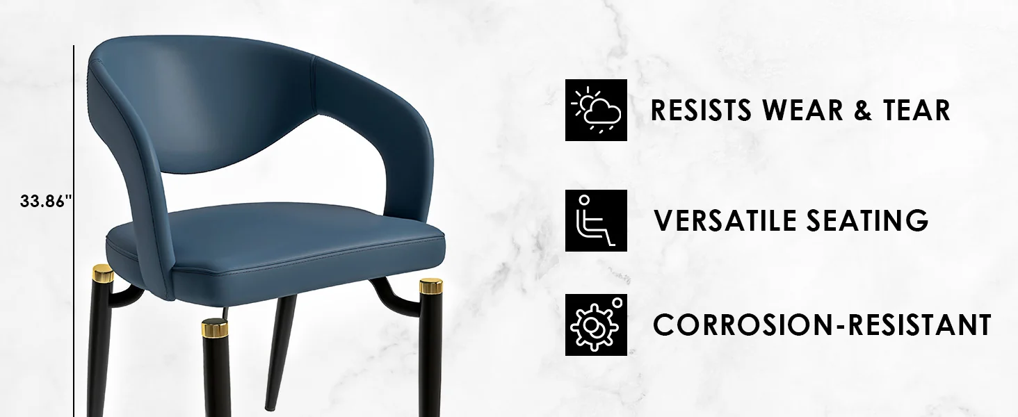 Entice Collection Modern Dining Chair Set of 4 in Blue