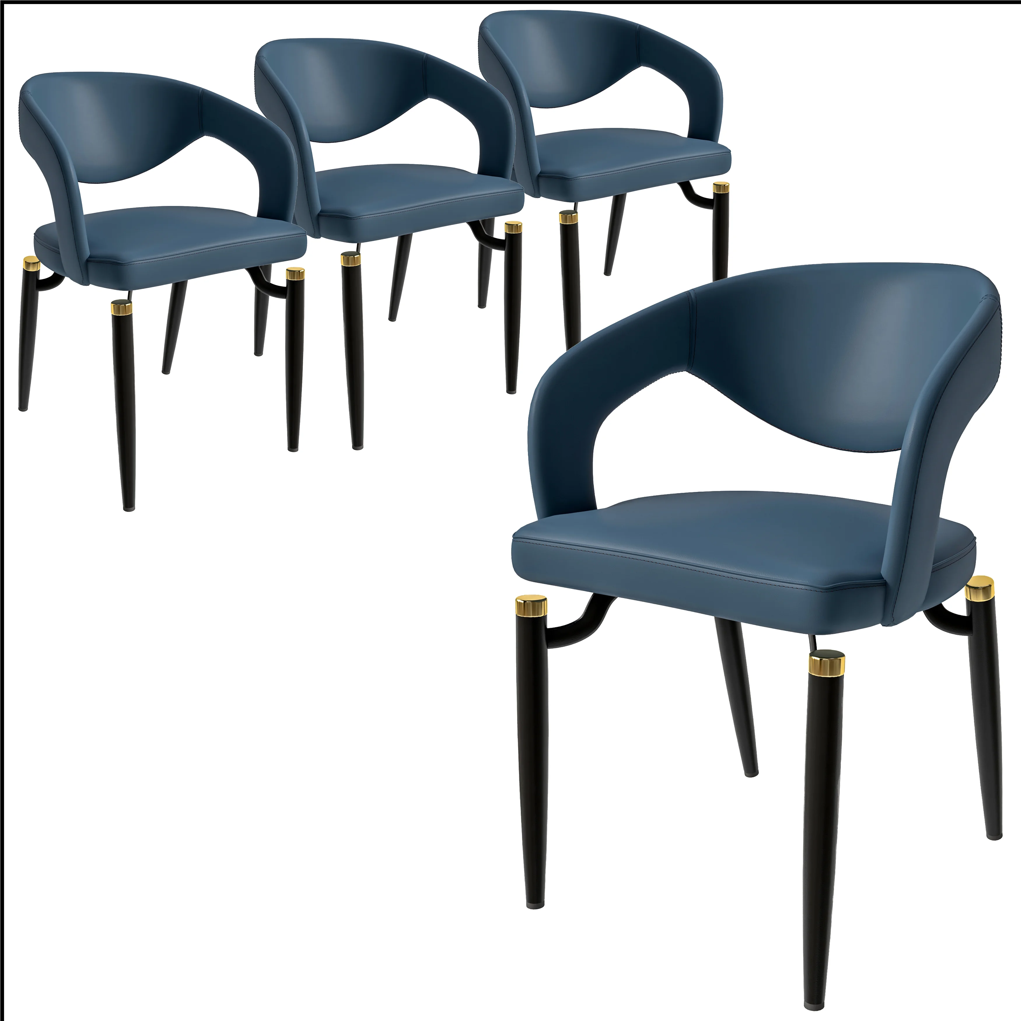 Entice Collection Modern Dining Chair Set of 4 in Blue