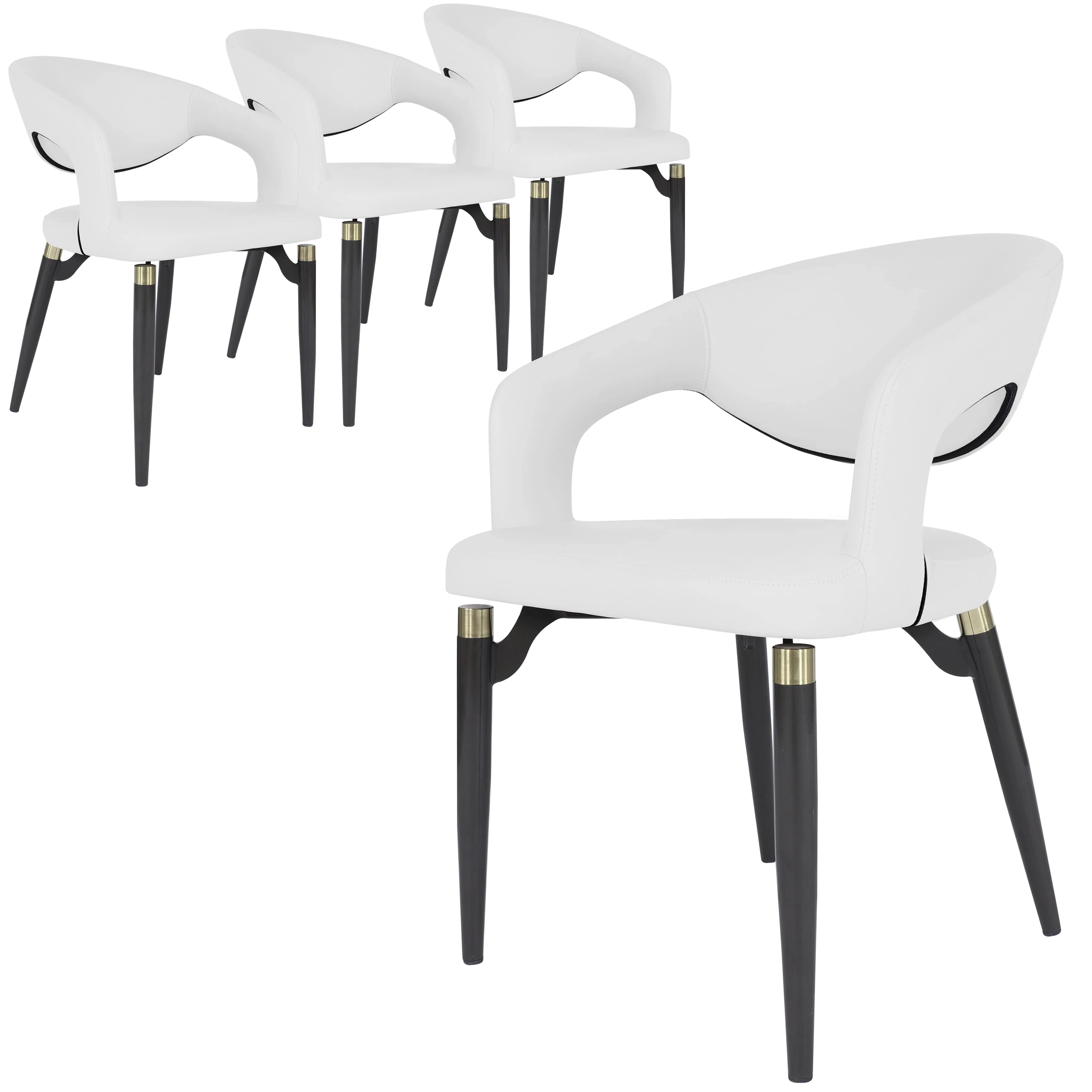 Entice Collection Modern Dining Chair Set of 4 in White