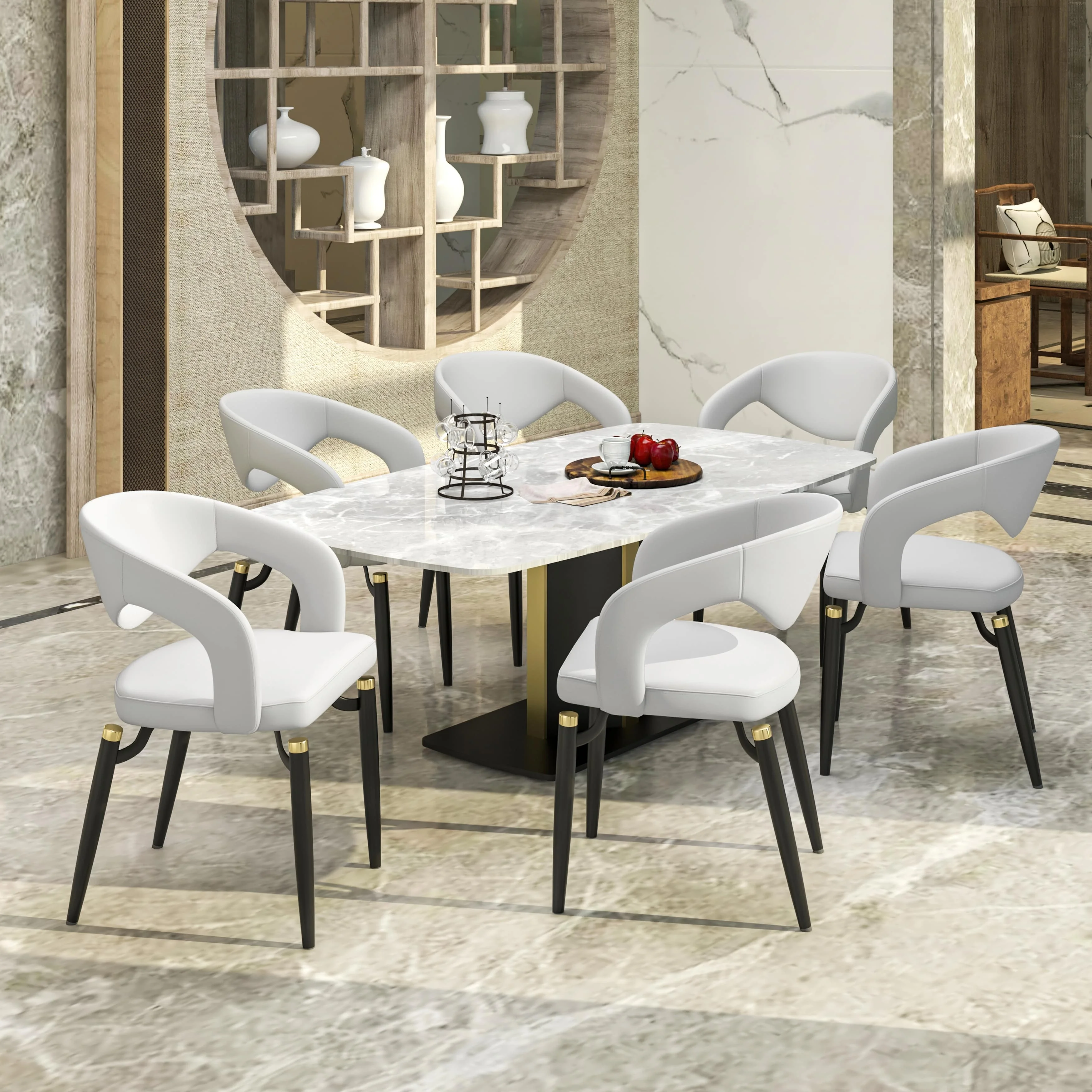 Entice Collection Modern Dining Chair in White