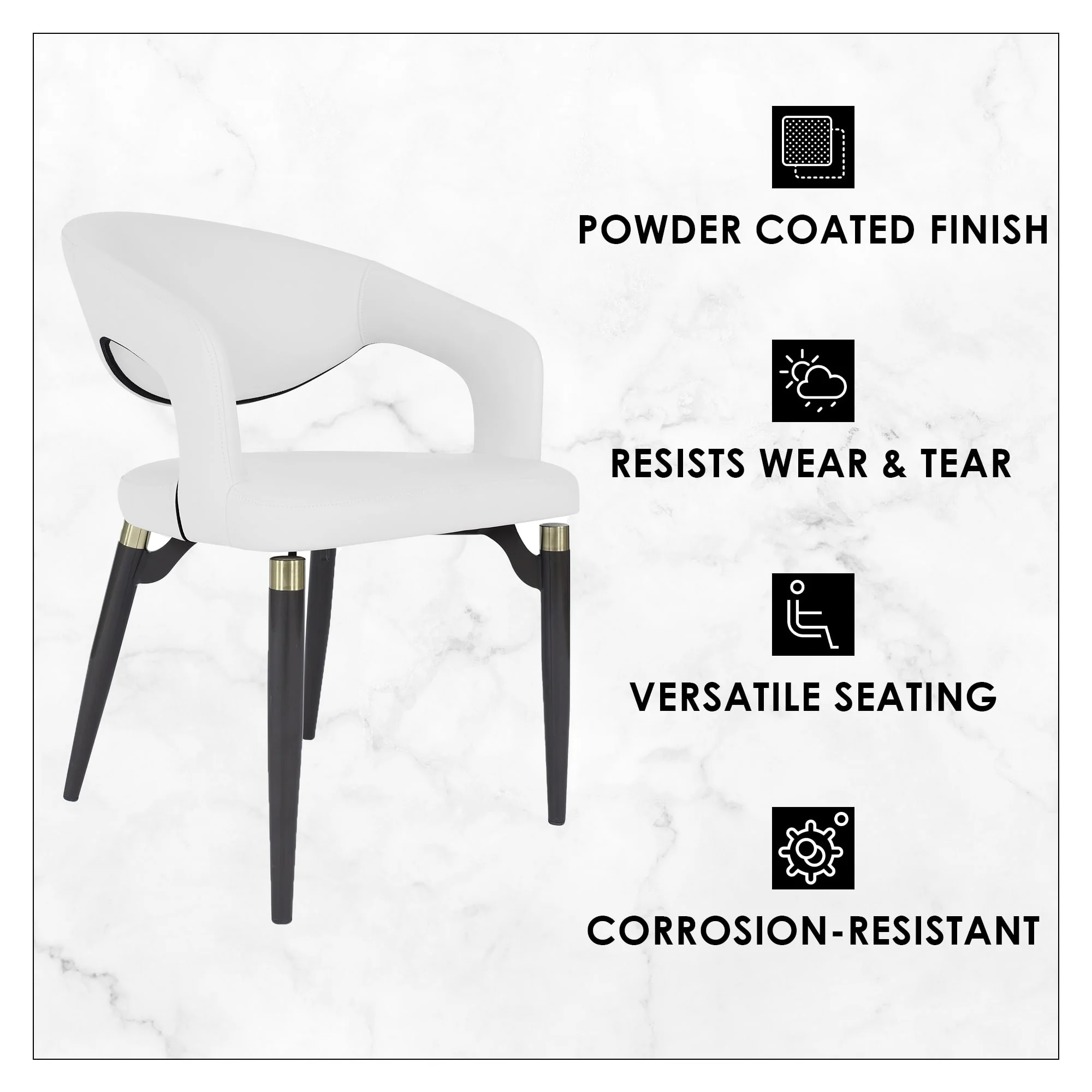 Entice Collection Modern Dining Chair in White