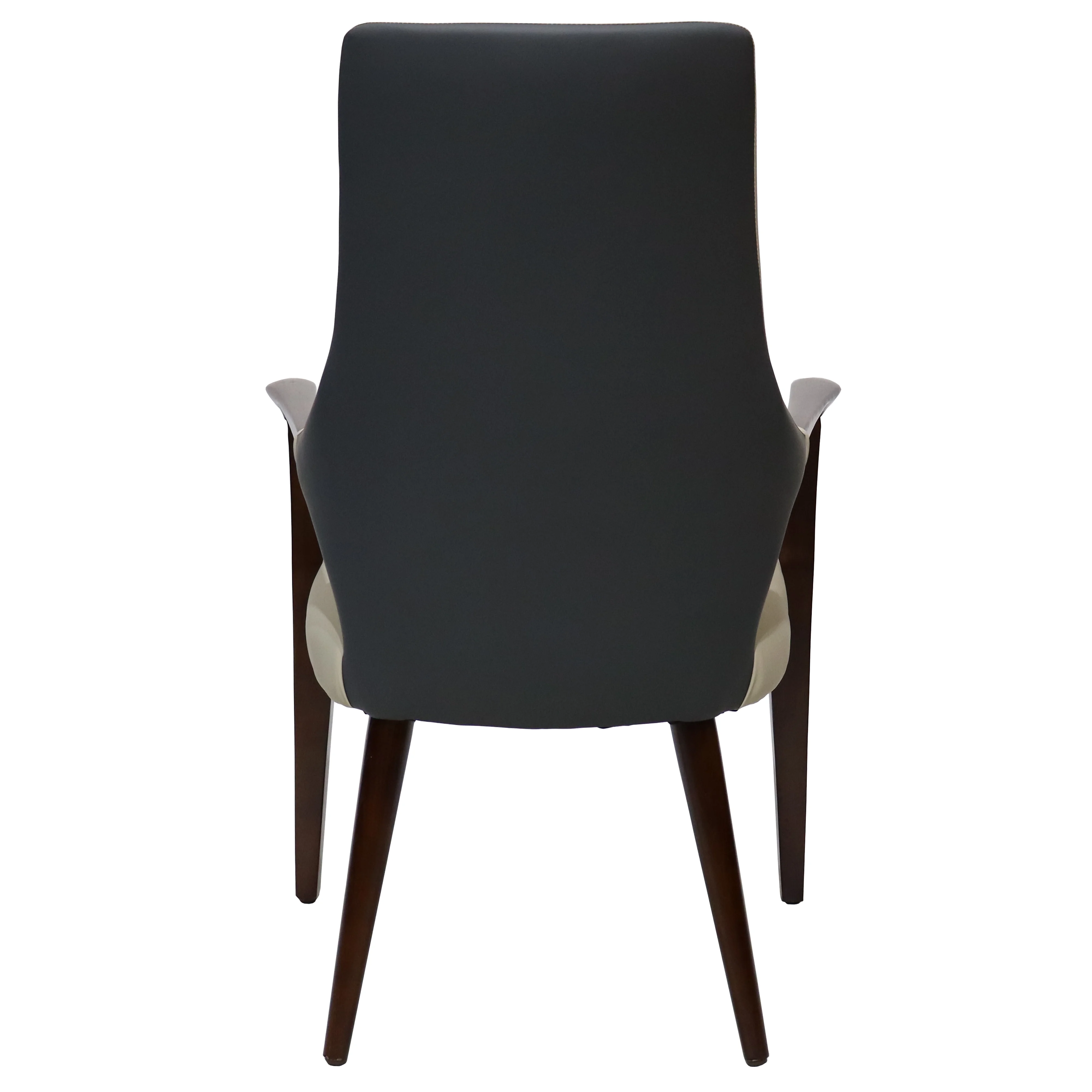 Elm Collection Modern Wooden Dining Arm Chair In Grey