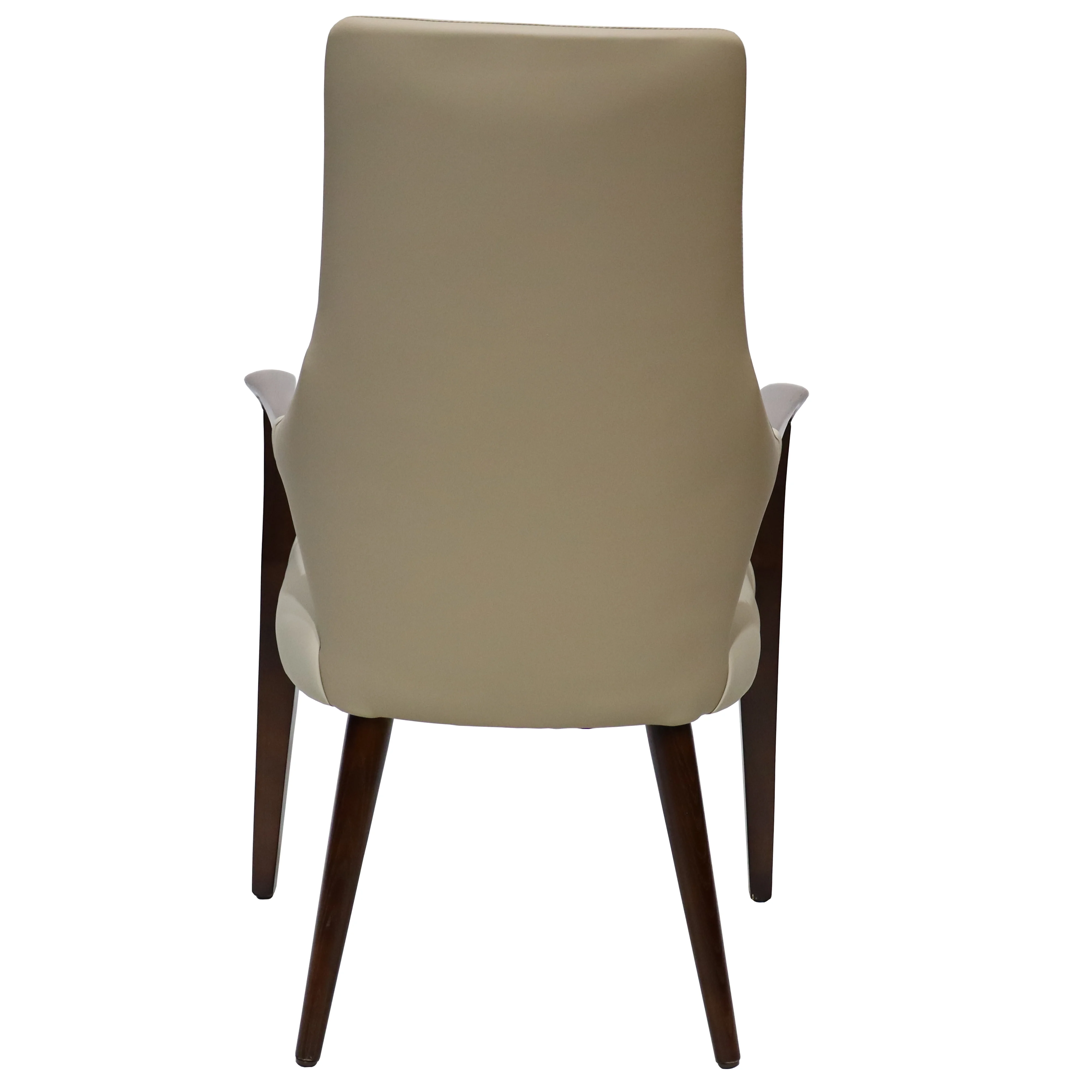 Elm Collection Modern Wooden Dining Arm Chair In Taupe - Set of 4