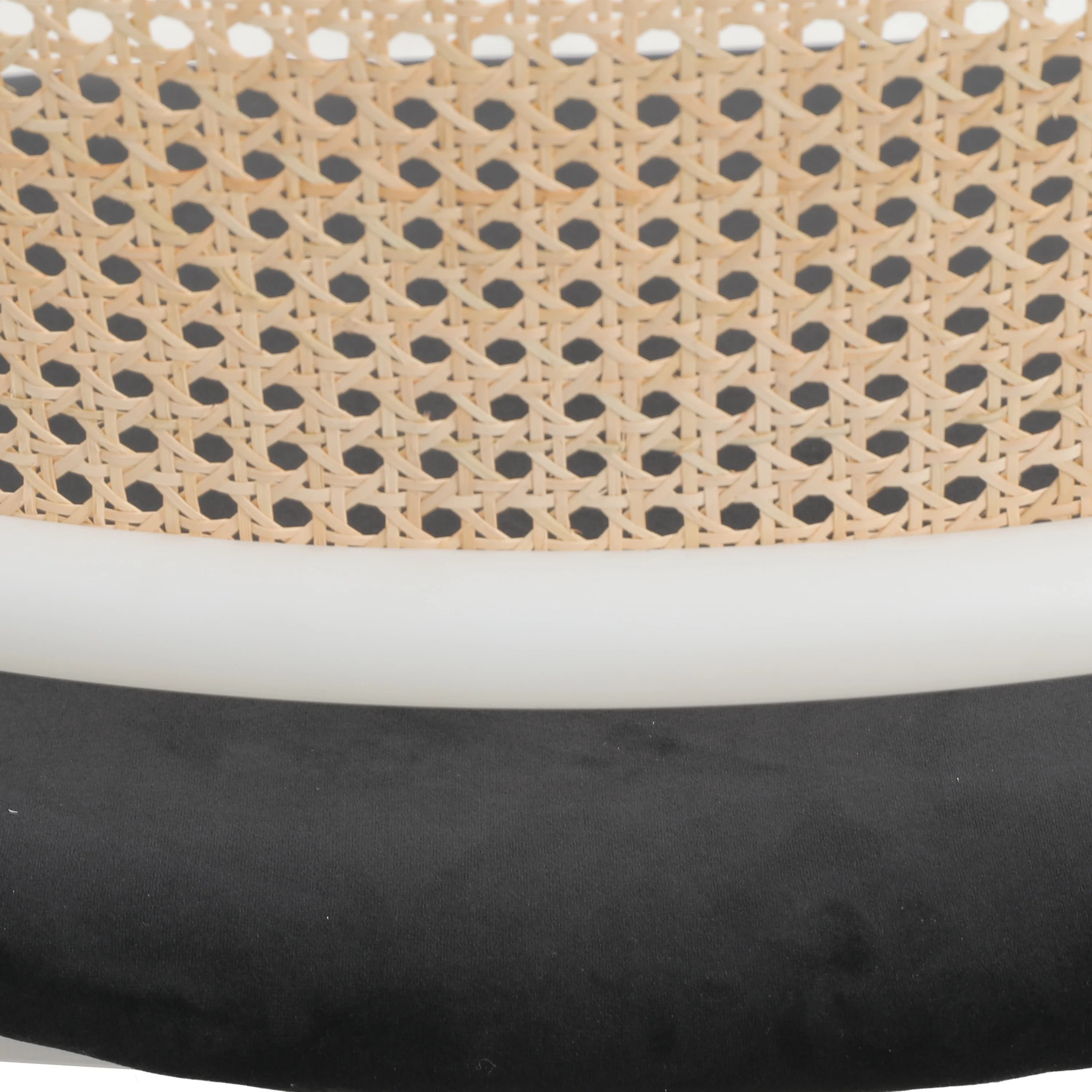 Ervilla Modern Dining Chair with White Powder Coated Steel Legs and Wicker Back, Set of 2