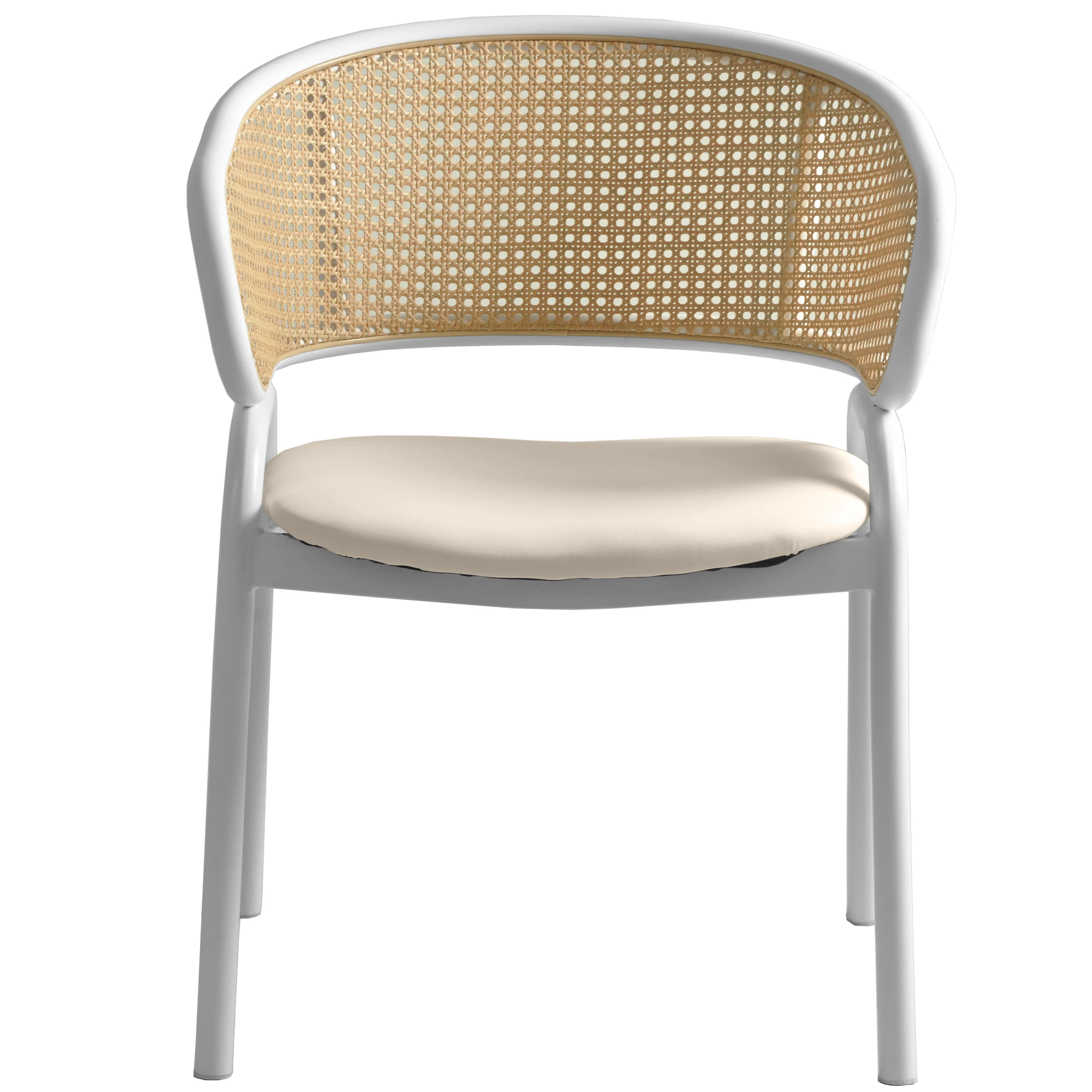 Ervilla - Dining Chair - White frame in White Leather