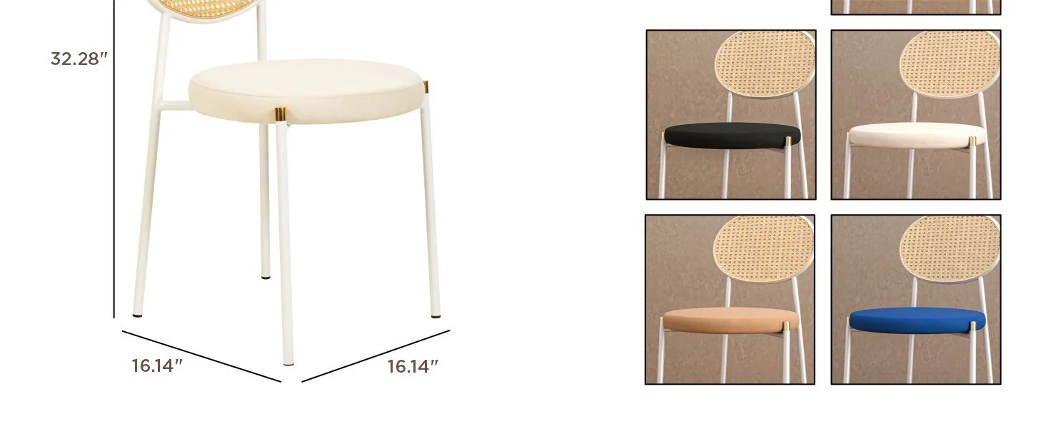 Euston Collection Modern Dining Chair White Frame In Beige