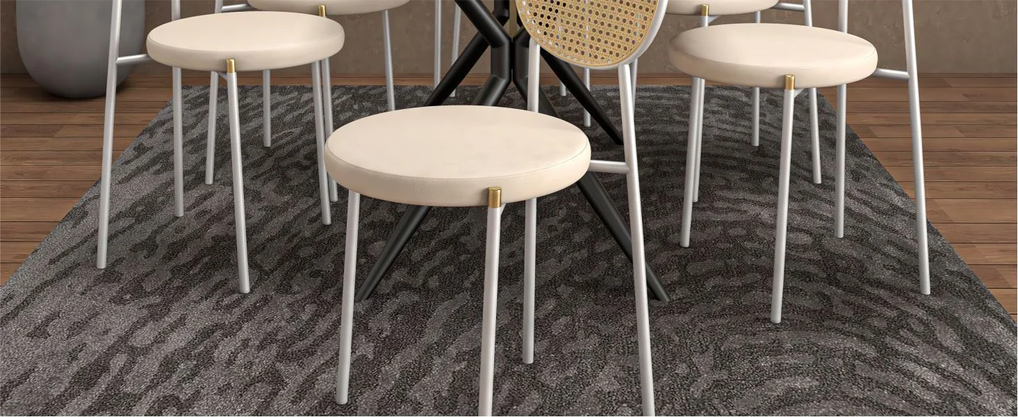 Euston Collection Modern Dining Chair White Frame In Beige