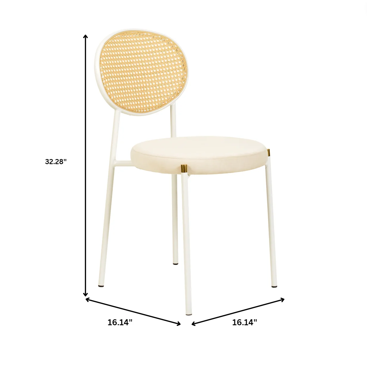 Euston Collection Modern Dining Chair White Frame In Beige