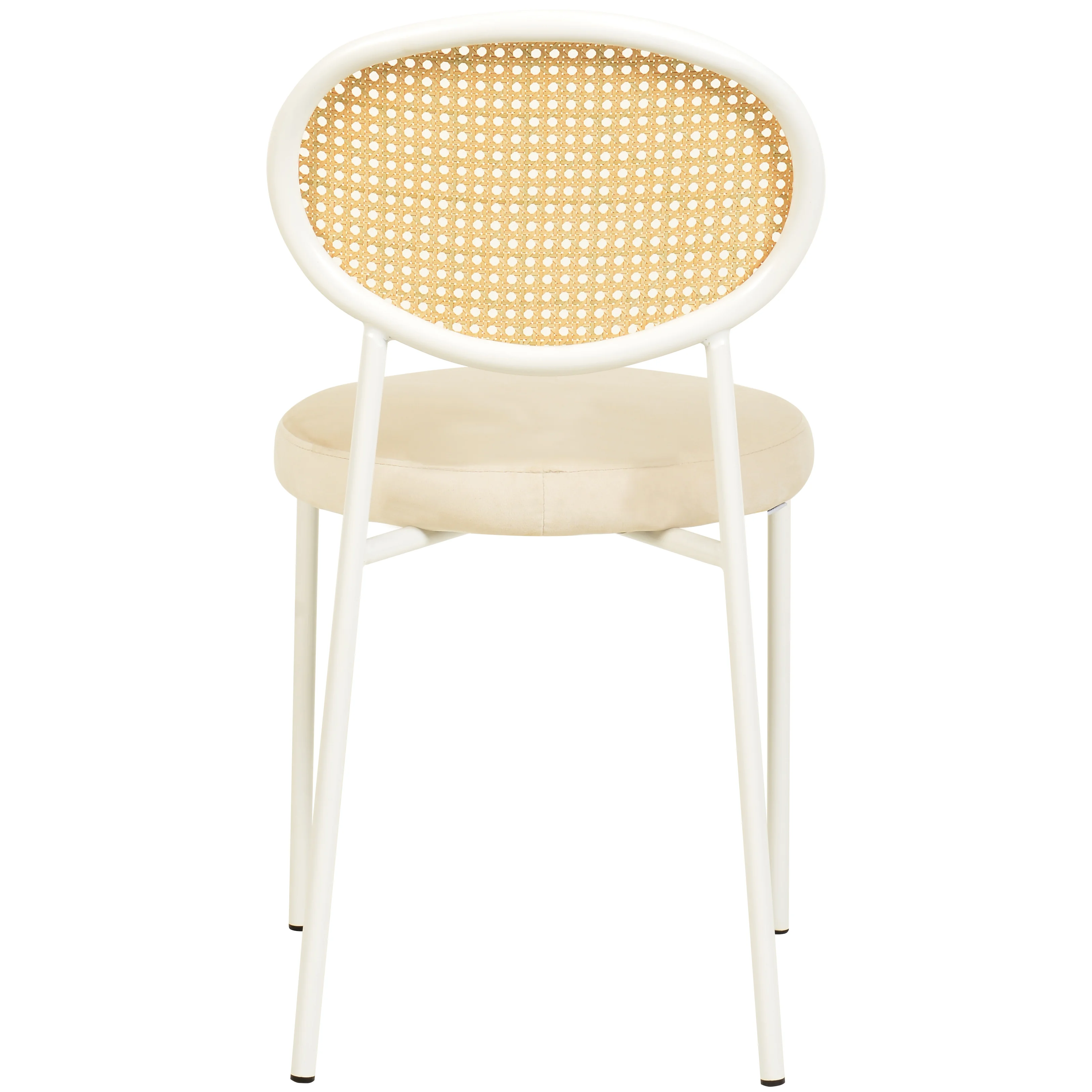 Euston Collection Modern Dining Chair White Frame In Beige - Set of 4